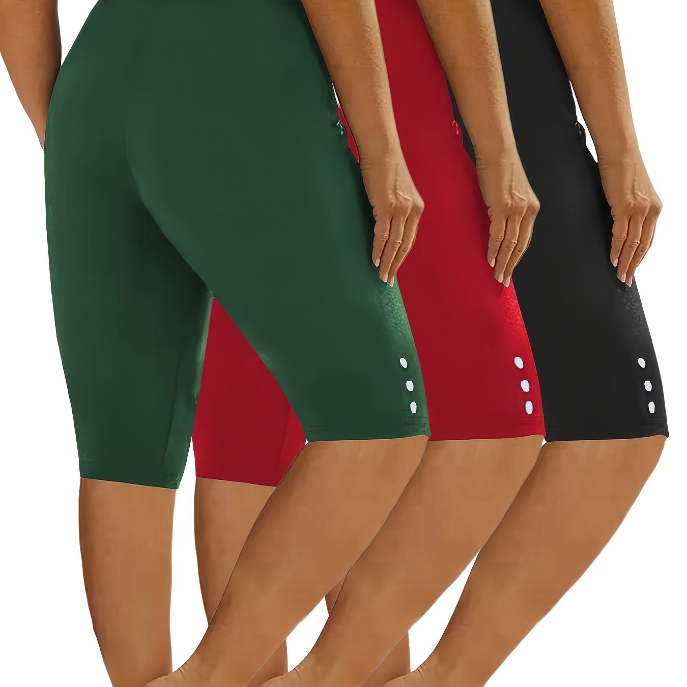 TEMU Ensemble de 3 Shorts Sportifs Décontractés avec Boutons