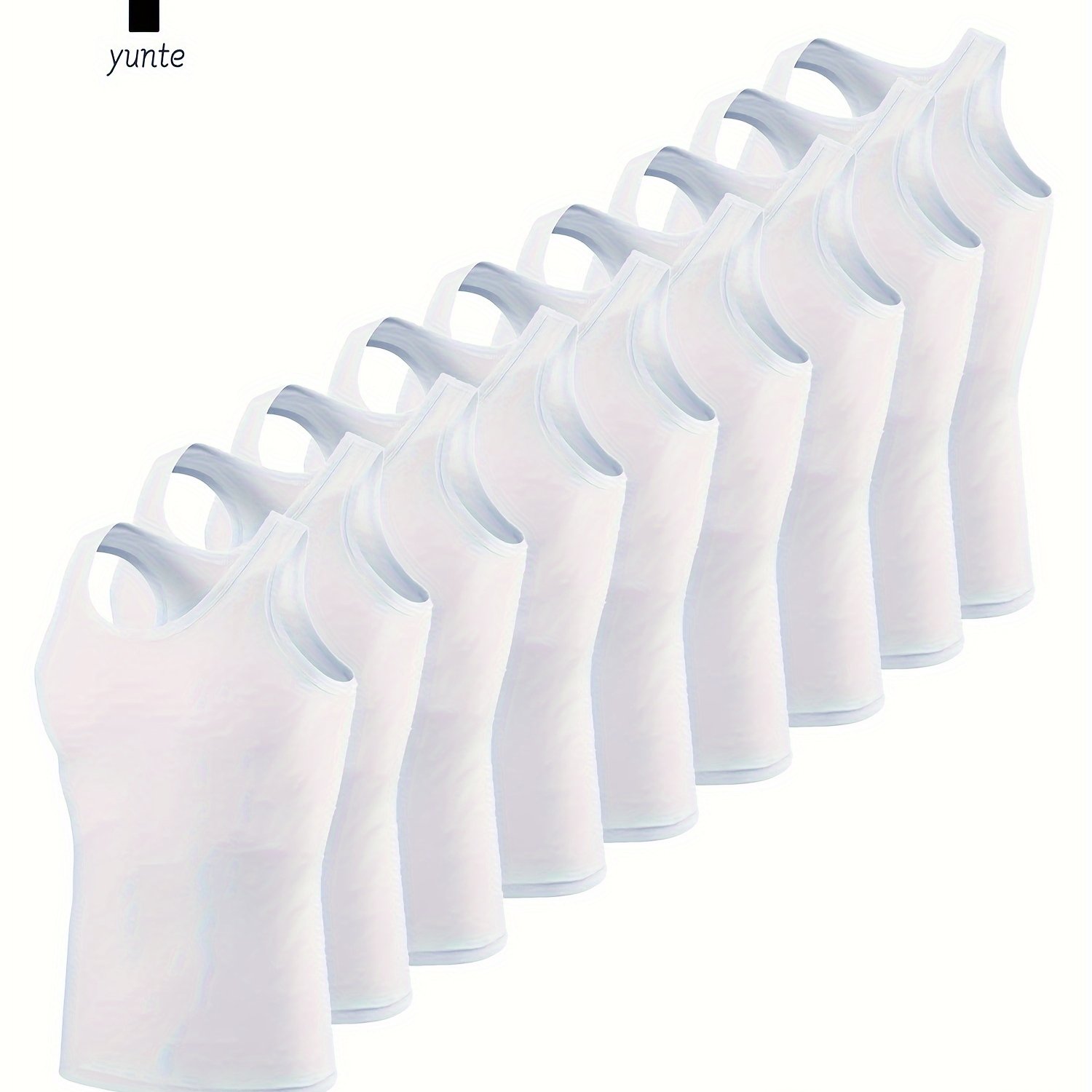 9pcs Men's Casual Sports Tank Tops, Fashionable Breathable Quick-dry Fitness Shirts, Solid Color Casual Apparel For Summer, Men's Sweatshirts