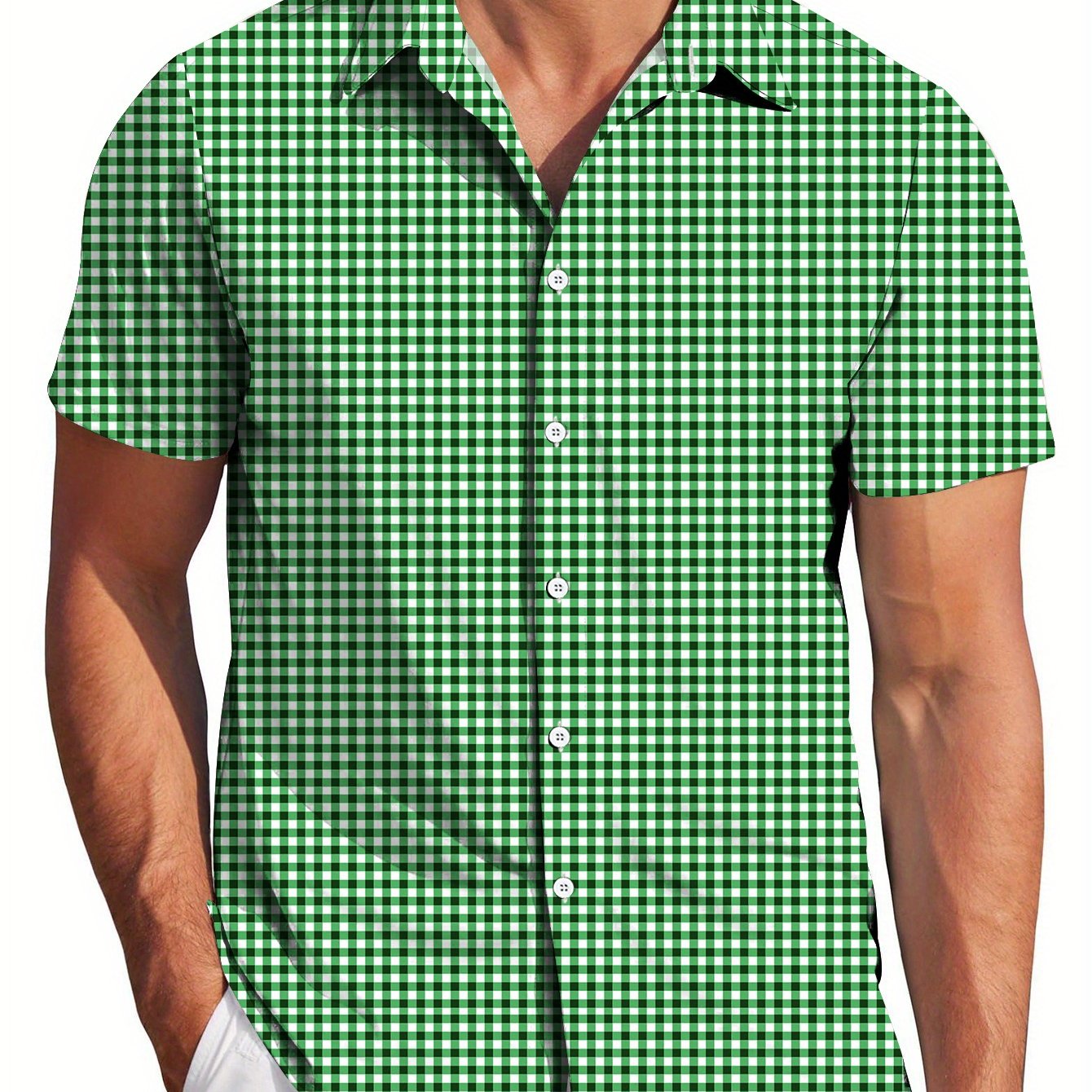 TEMU Men's Size Short Sleeve Shirt, Plus Size