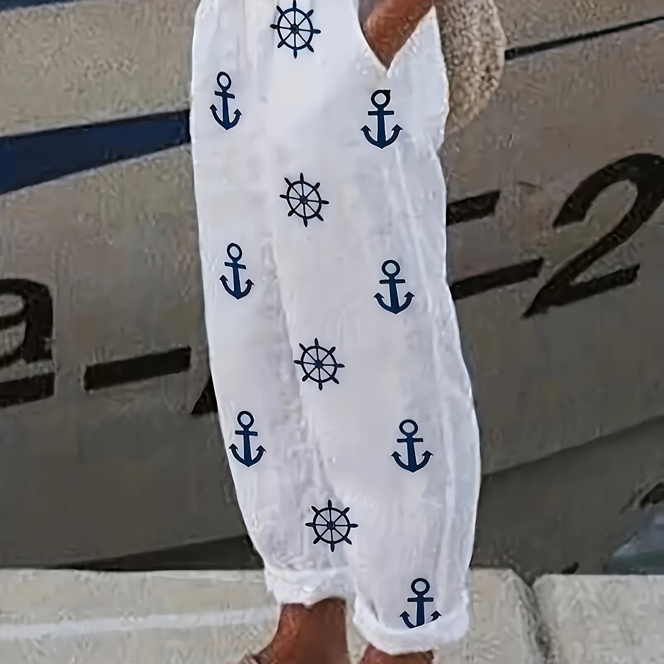 Women's Big Size Temperament Casual Digital Printed Straight Leg Pants