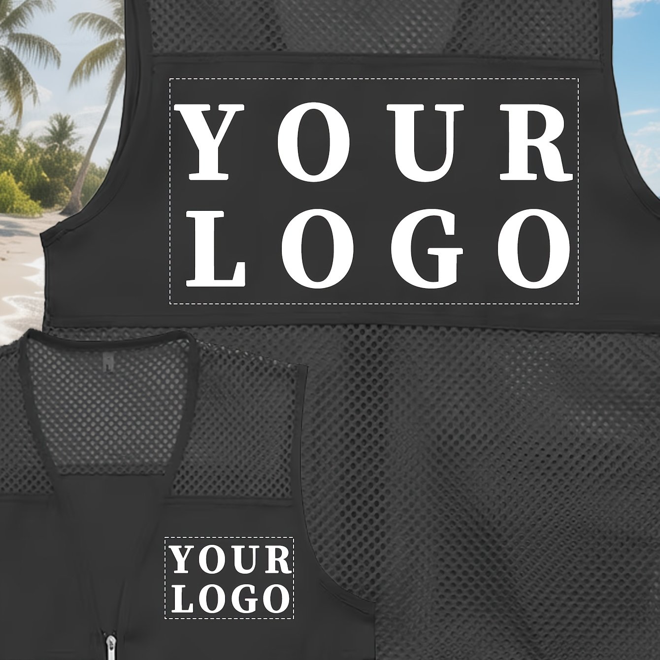 TEMU Chaleco de trabajo con logo personalizado, chaleco de malla para , chaleco de malla impreso con actividad de la , promoción de equipo, chaqueta