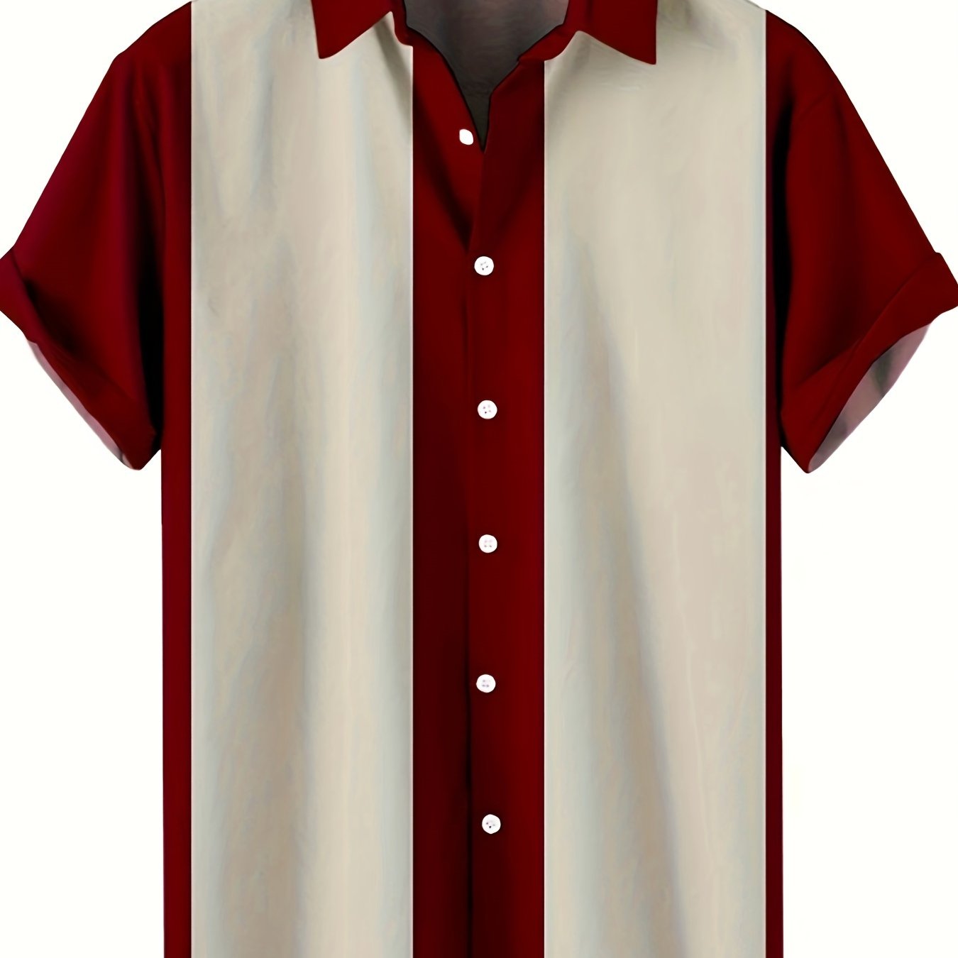 Image of Men's Shirt Bowling Shirt Button-up Shirt Summer Shirt Red Short Sleeve Color-block Outdoor Streetwear Button-up Fashion 50s Casual Breathable Printed Shirt