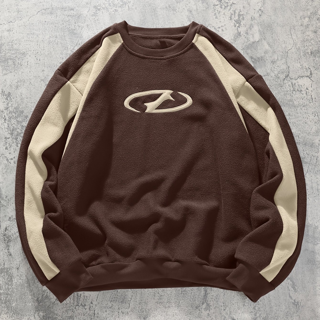 TEMU Sweat-shirt noir à manches longues color block, design unisexe tendance pour une tenue décontractée et sportive , printemps et été, chaud, col
