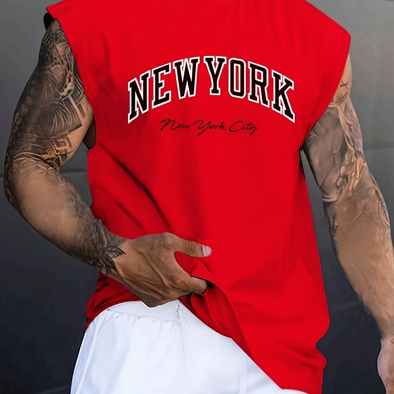 TEMU [print Design-not Textured] Men's Vest, Pattern , Suitable For Summer Outdoor Leisure Sports, Beach Vacation, Plus Size