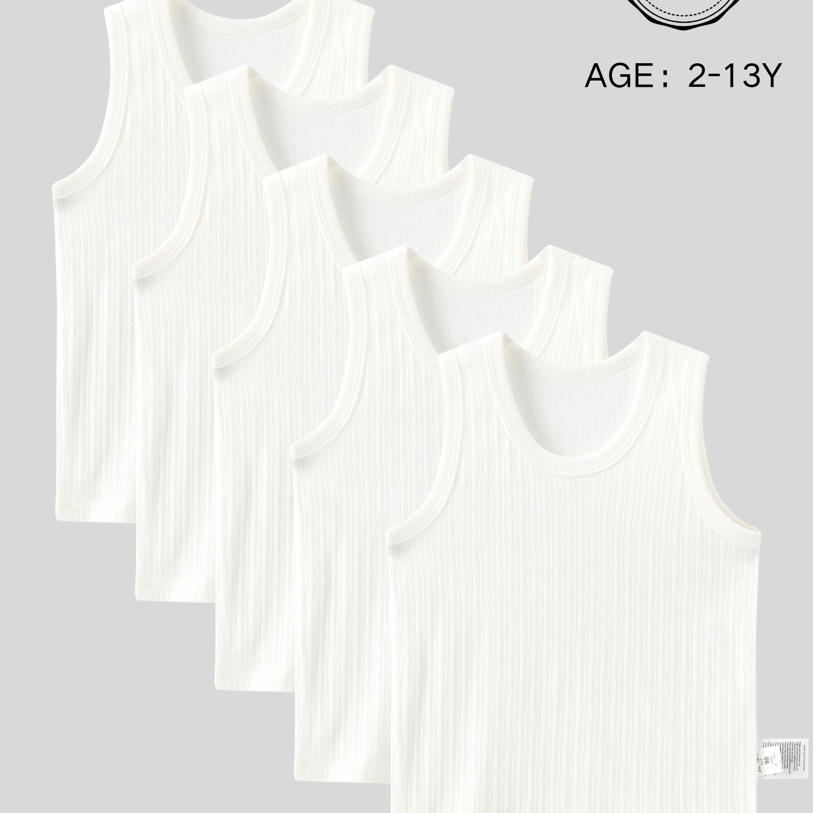 5pcs Boys' Tank Tops, High-quality Fabric, Standard Sizes