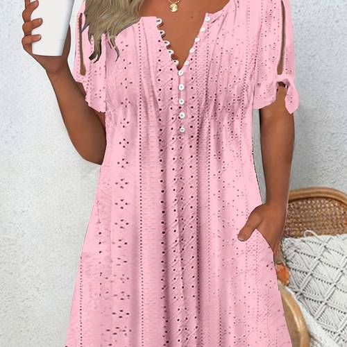 plus size womens blouse soft pink v neck top with front lace up size friendly everyday formal shirt machine washable elegant blouse for women casual wear feminine style breathable fabric short sleeve shirt office wear