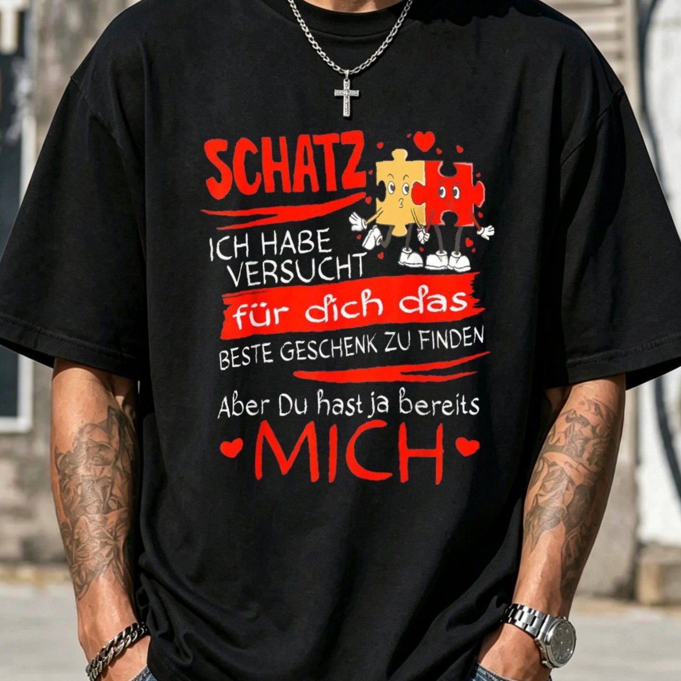 Image of Ich Habe Versucht Faux Geschenk Zu Finden Aber Ja Bereits Mich Romantic Men's T-shirt Unisex Tee