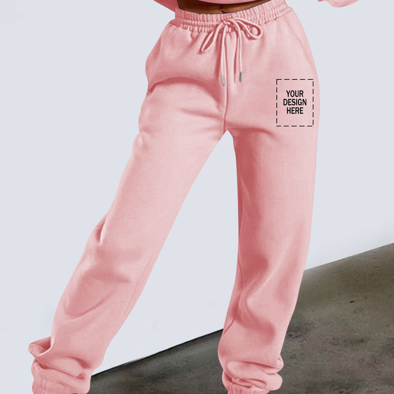 TEMU Women's Customizable Tapered Leg Pants, Autumn Winter Loose Casual Trousers, Supporting Personalized Print Customization