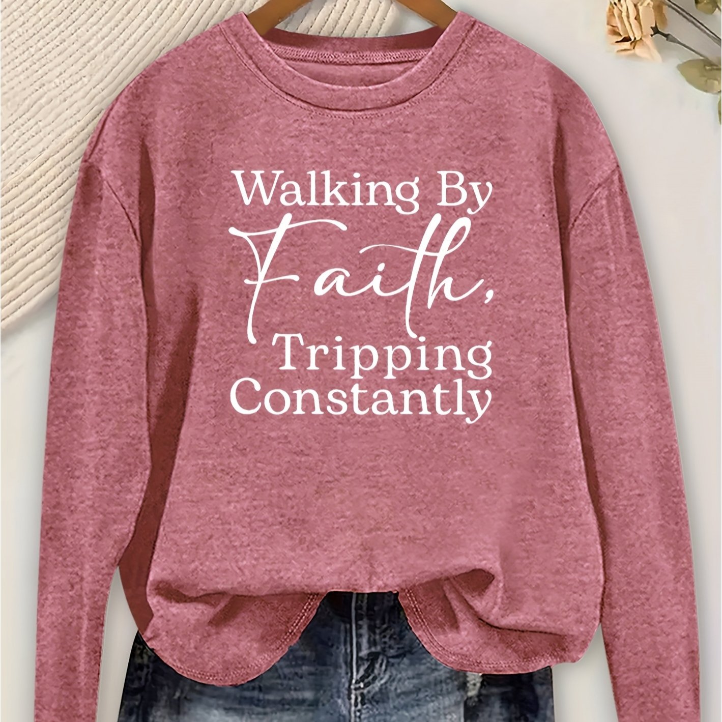 (christmas) Women's Autumn Clothing Walking , Printed Round Neck Long Sleeve T-shirt Fashion Casual Daily Commuting Vacation Versatile Retro Style Women's T-shirt -xxl