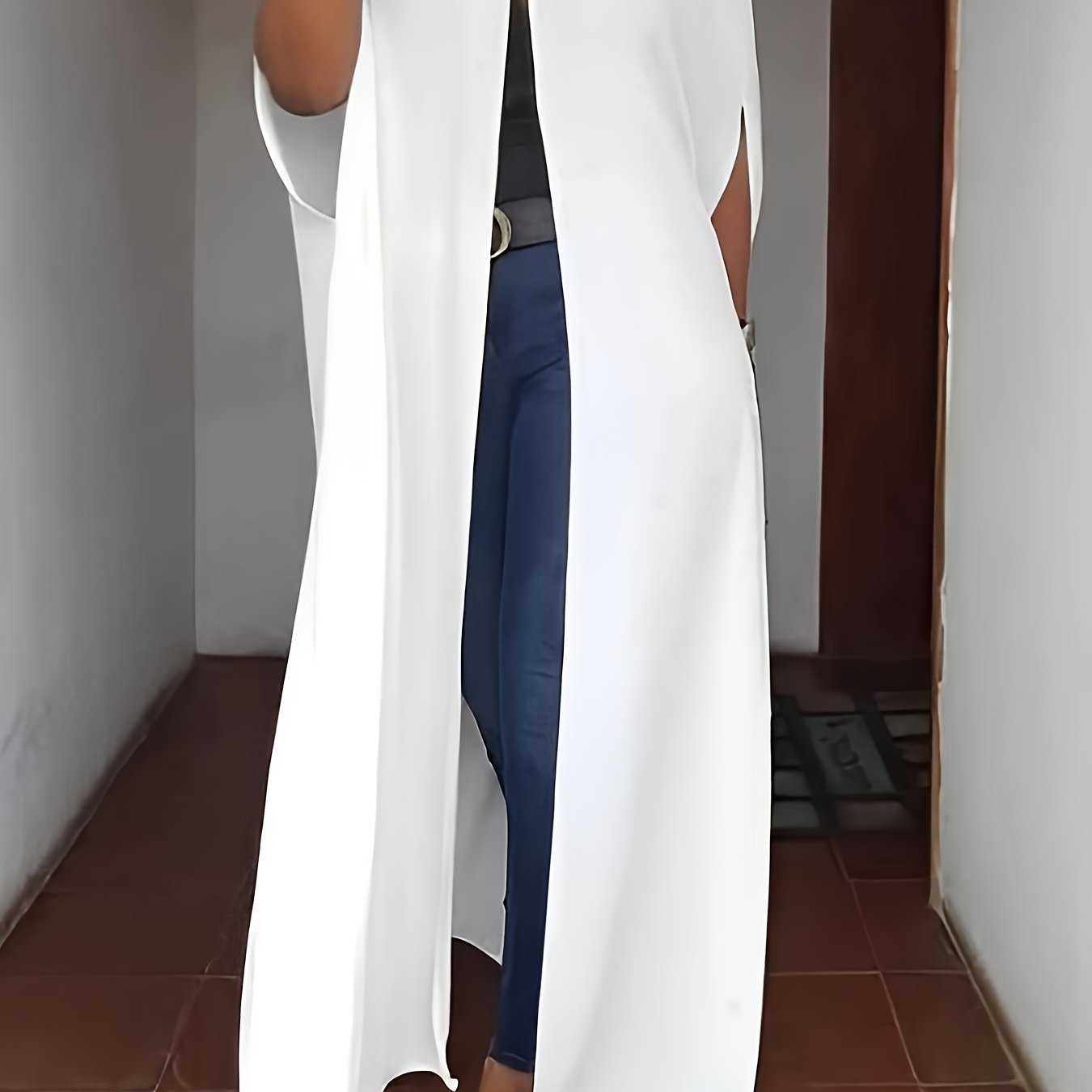 TEMU Women's Elegant Solid Color A-line Dress With Lapel Collar & Button Front - Machine Washable Versatile Office To Casual Wear, Office Dress,