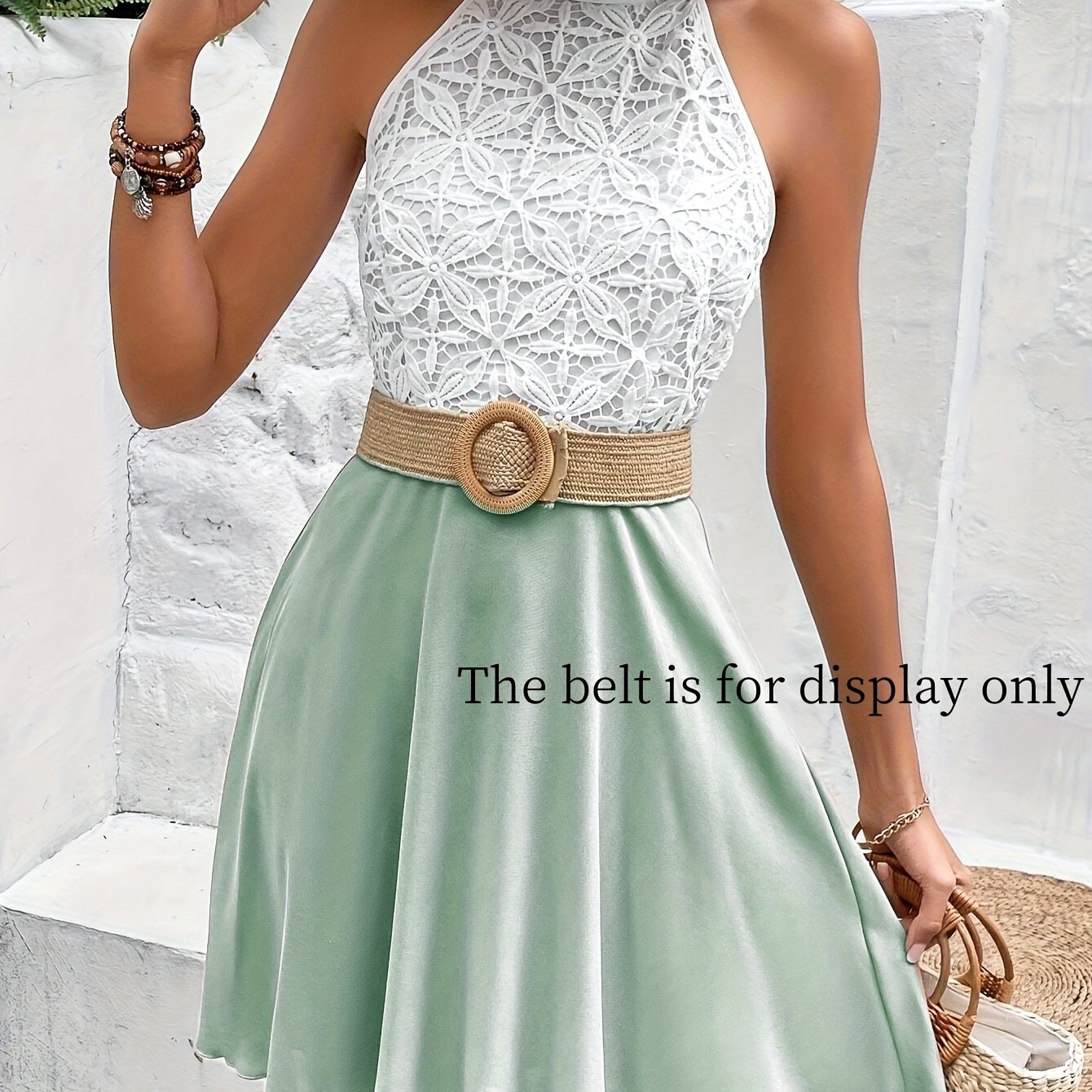 A Sleeveless Dress For Women Featuring A Color- Lace Design Without A. It Embodies And Style, Making It Perfect For Casual And Vacations