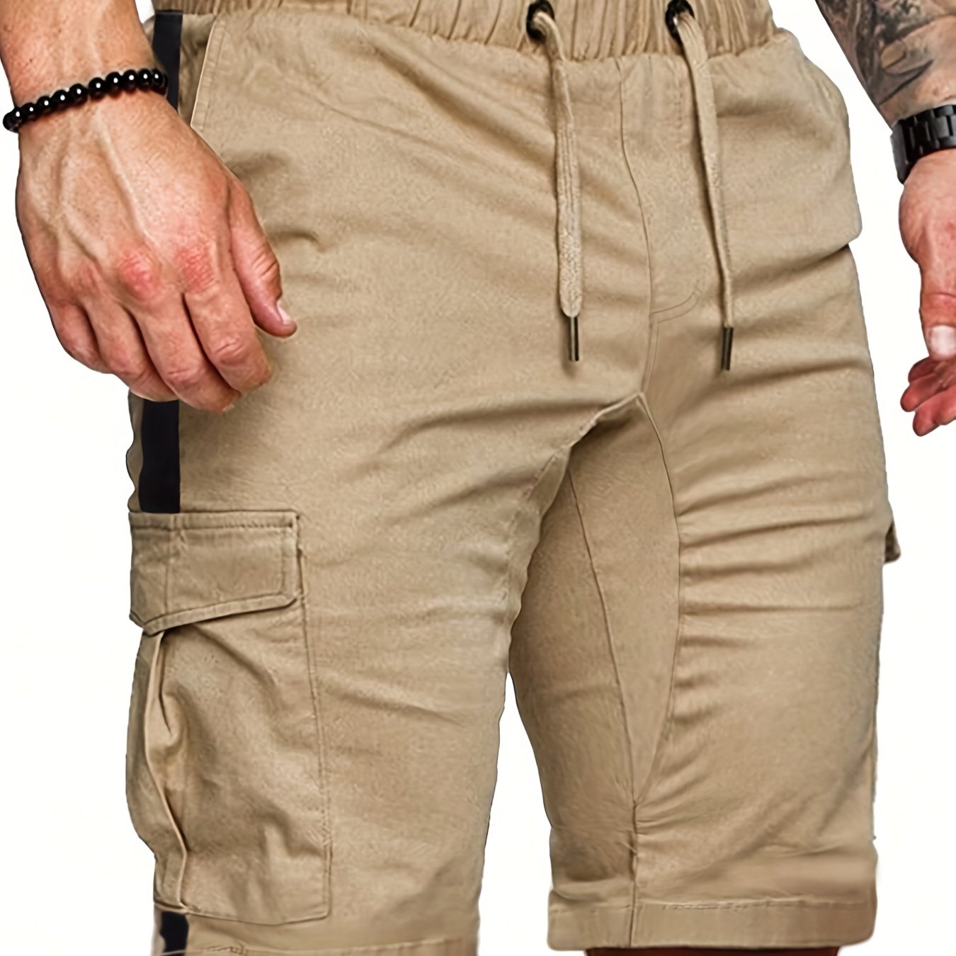 E-shop Herren Shorts Bermuda Cargo Multi-Pocket Gewebter Stoff Nicht-Stretch Einfarbig Reguläre Outdoor Freizeit Shorts Multicolor
