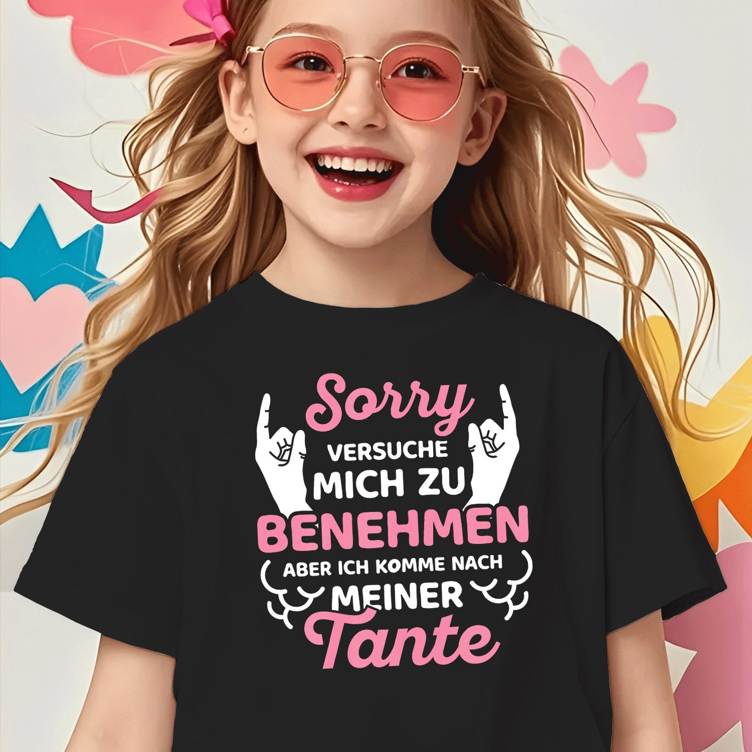 Image of Sorry Ich Versuche Mich Zu Benehmen Aber Komme Nach -shirt For Boys Girls Kids Chlidren T-shirt