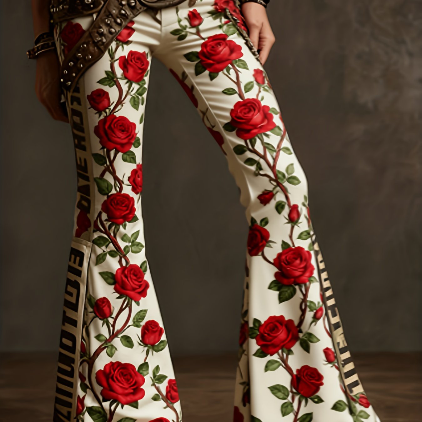 Printed Legging - Not Denim Fabric Ladies' Daily 2d Printed Trousers, Flared Trousers, Retro Printed Commuting , Bohemian Style Versatile Trousers