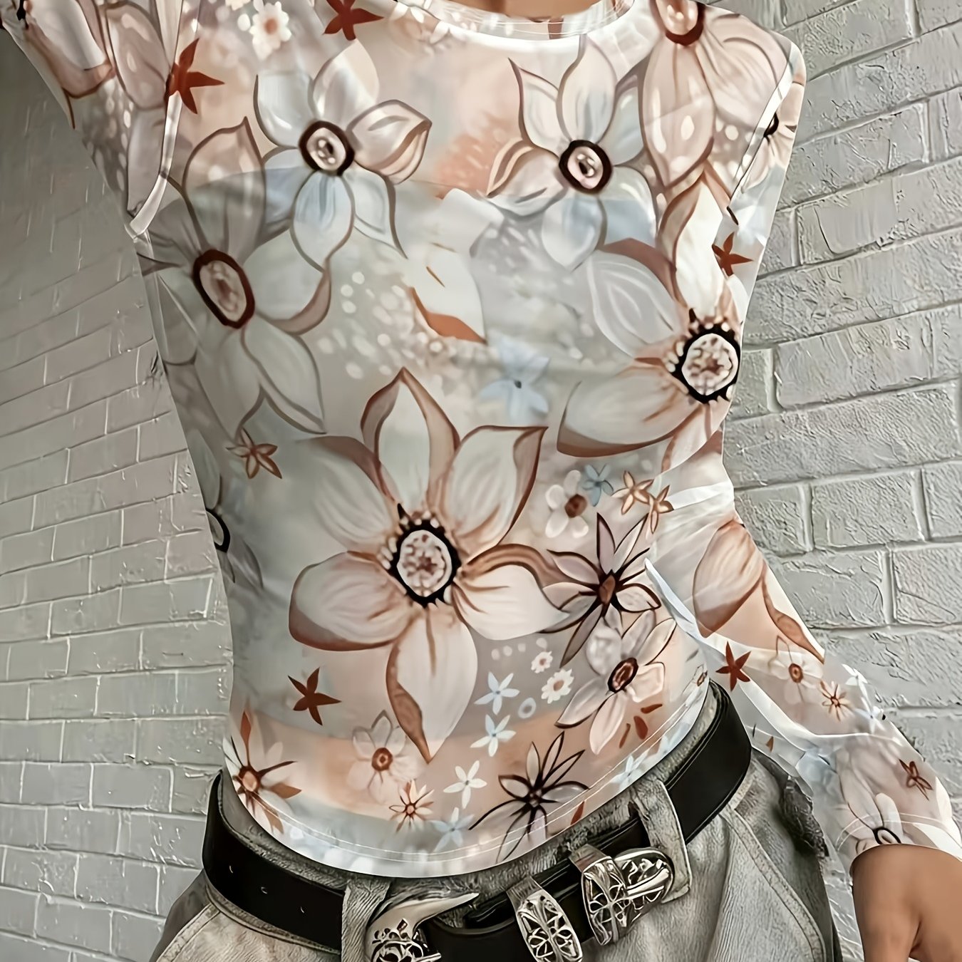 TEMU Plus Size - This Mesh Fitted Top Is Designed With High , Suitable For Occasions: Daily Commutes Without Feeling Stuffy. The Fabric Is Soft And