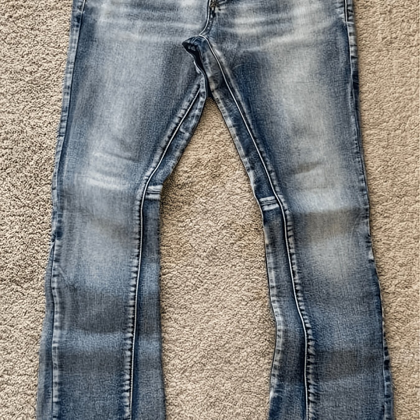 Image of Men's Washed Jeans - Trousers, Fabric, Suitable For Formal And Casual Wear - Machine Washable, Non-see-through Jeans, Versatile Clothing For Everyday And