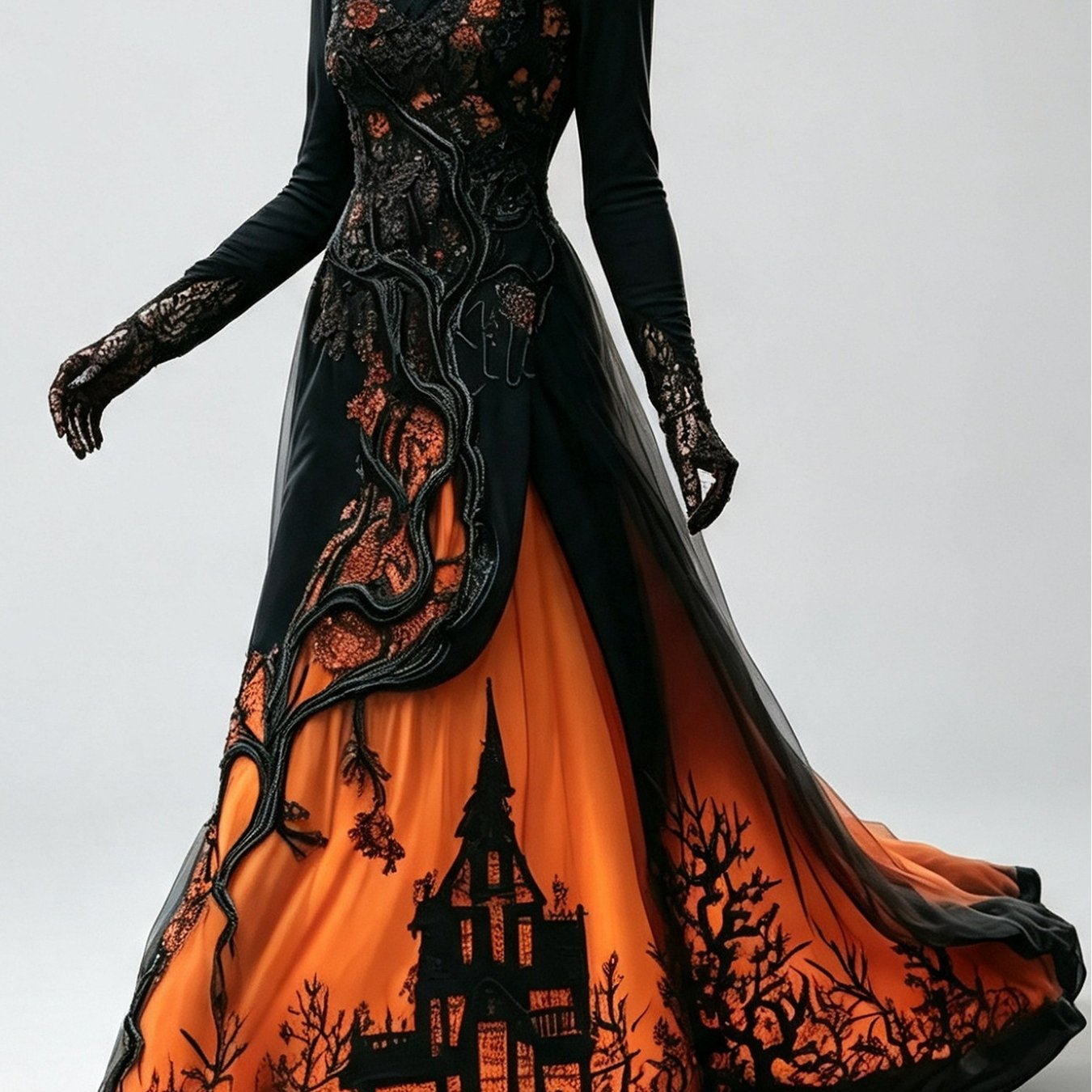 item picture halloween costume treehouse thorns lace mesh long gown dress