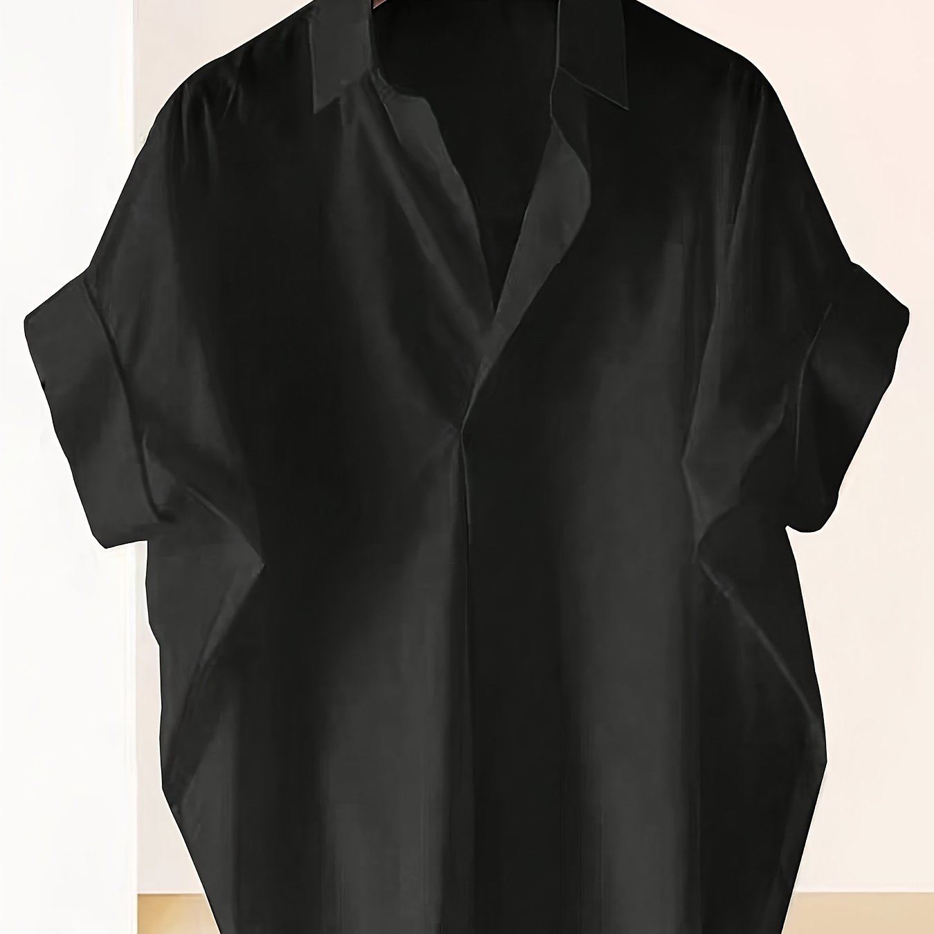 TEMU Women's French Style Loose Batwing Collar Shirt