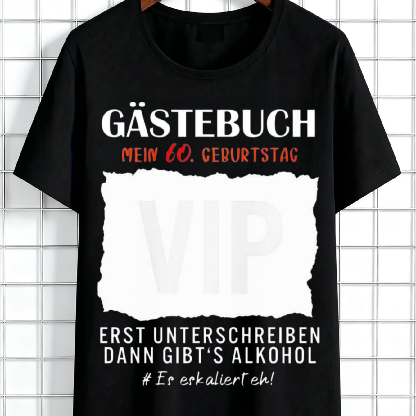 Image of 60th Birthday Guestbook Sign First Alcohol Men's T-shirt Unisex Tee