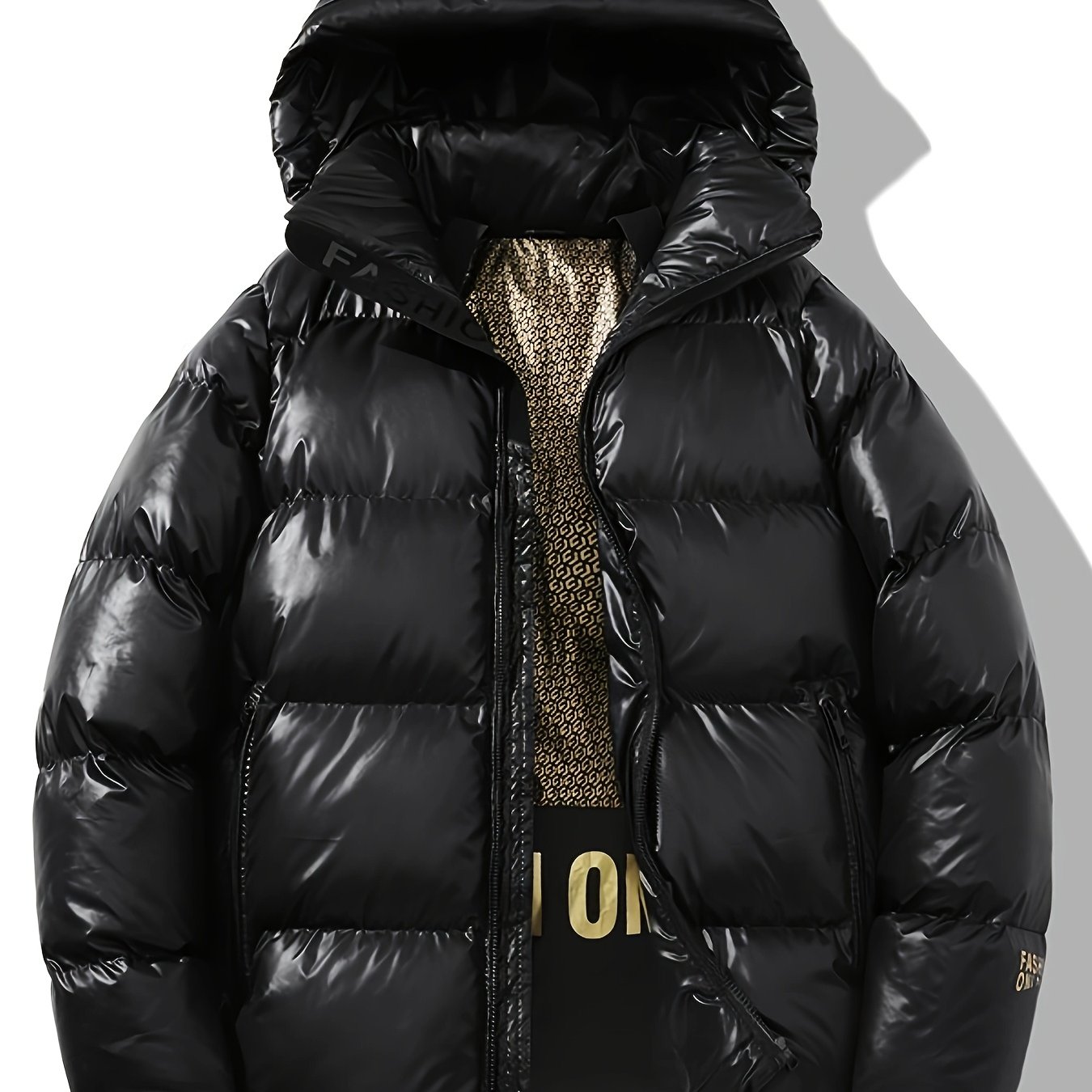 TEMU Black And 's Winter Hooded New Thick Warm Backpackable Jacket Men's Coat