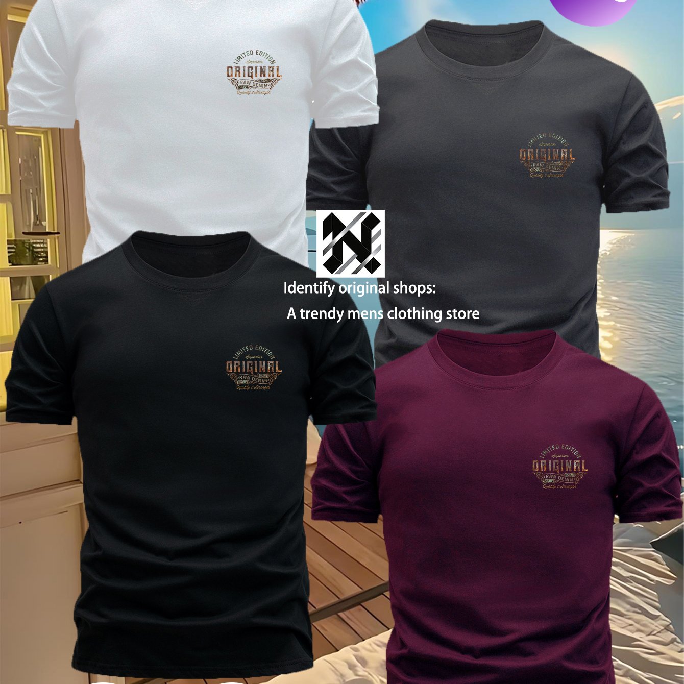 TEMU 4pcs Men's Fashion Short-sleeve T-shirts, From Fabric For Comfortable And Breathable Wear, Ideal For Daily Casual And Outdoor Activities. Each