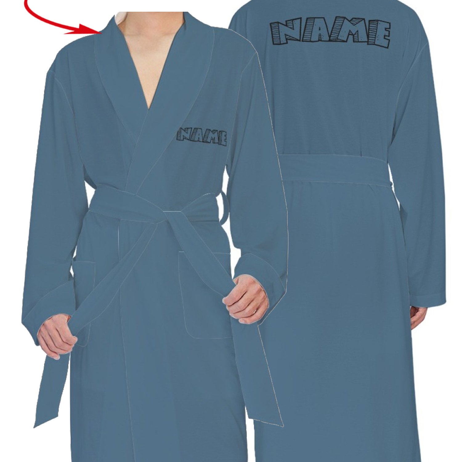 TEMU Custom Text Custom Bathrobe Nightgown Couple Pajamas Custom Long Sleeve Robe With Pocket Absorbent Quick Dry Custom Gift Anime Font