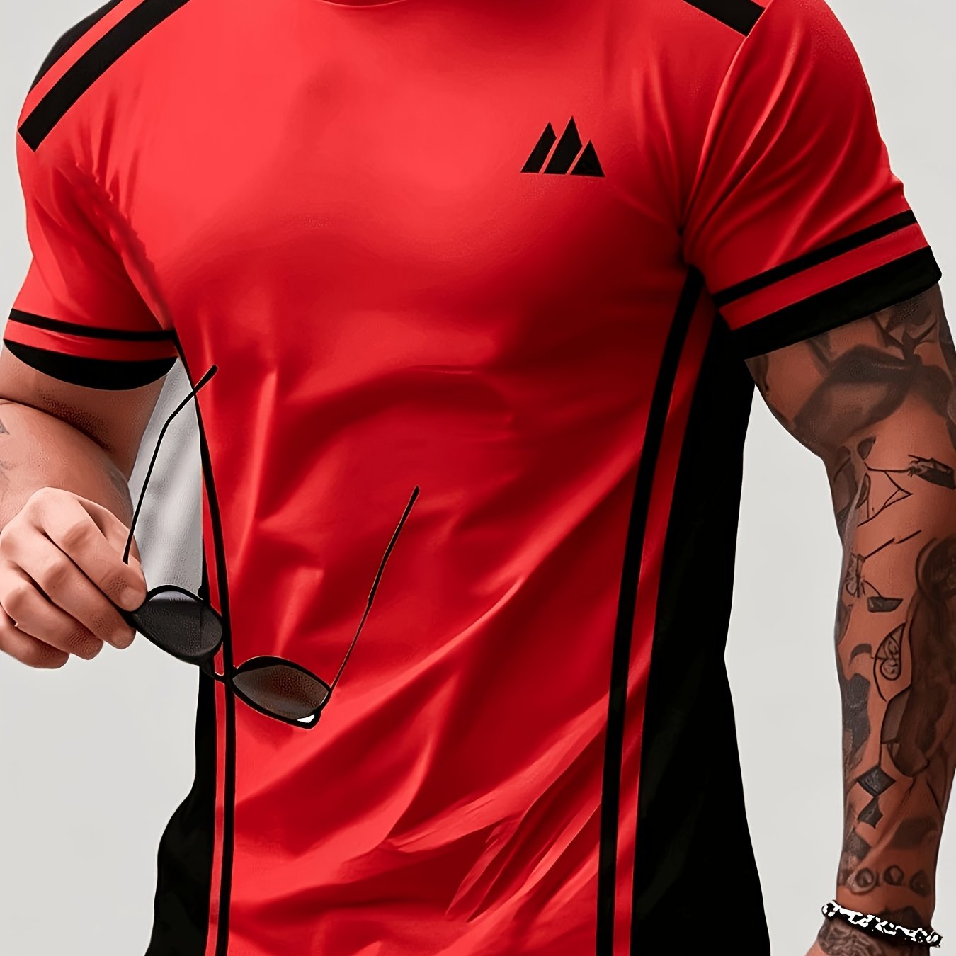TEMU Printed Design - Non-textured Coded Men's Summer Fashion T-shirt, Suitable For Indoor And Outdoor Wear