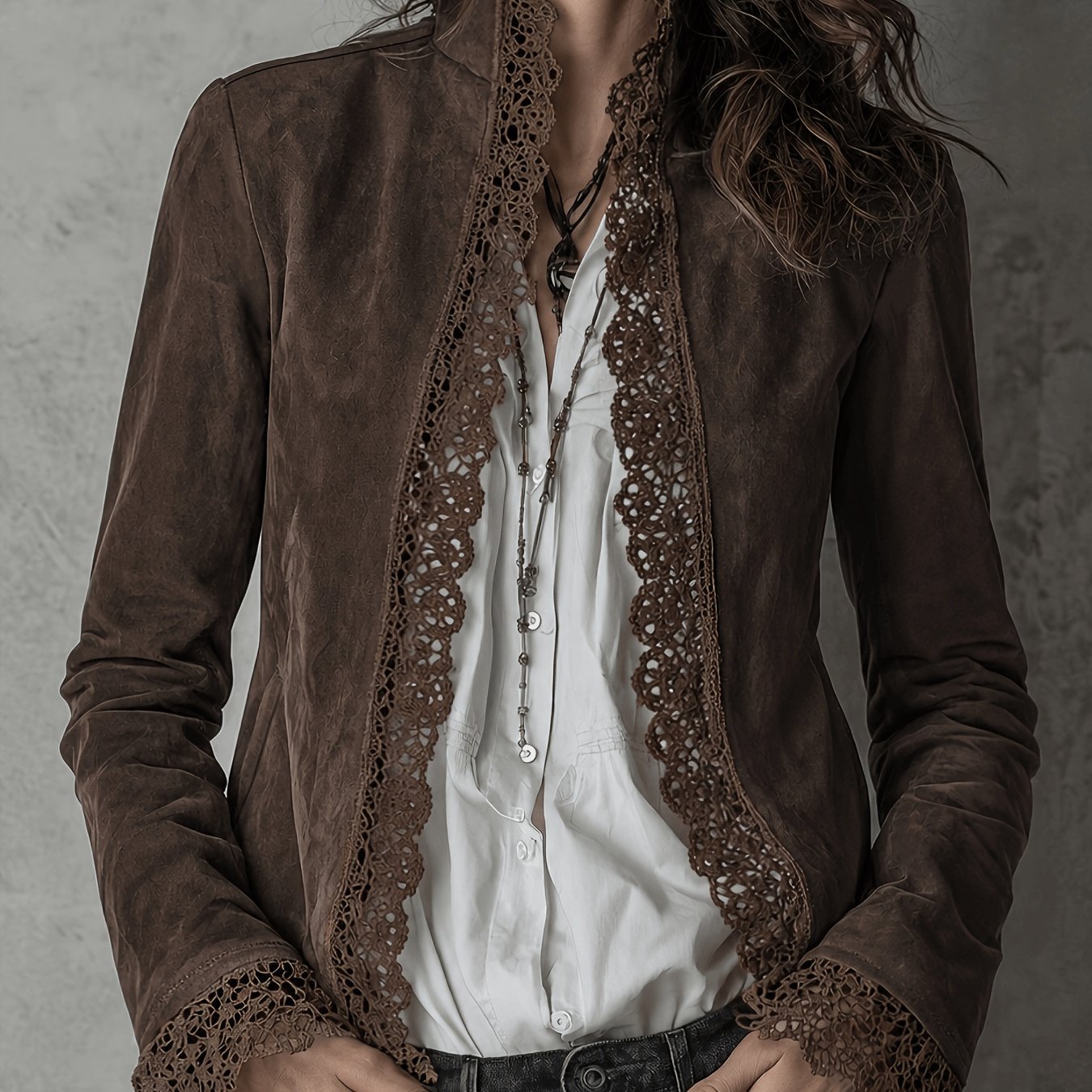 TEMU Cardigan con Toppa in Pizzo e alla Coreana