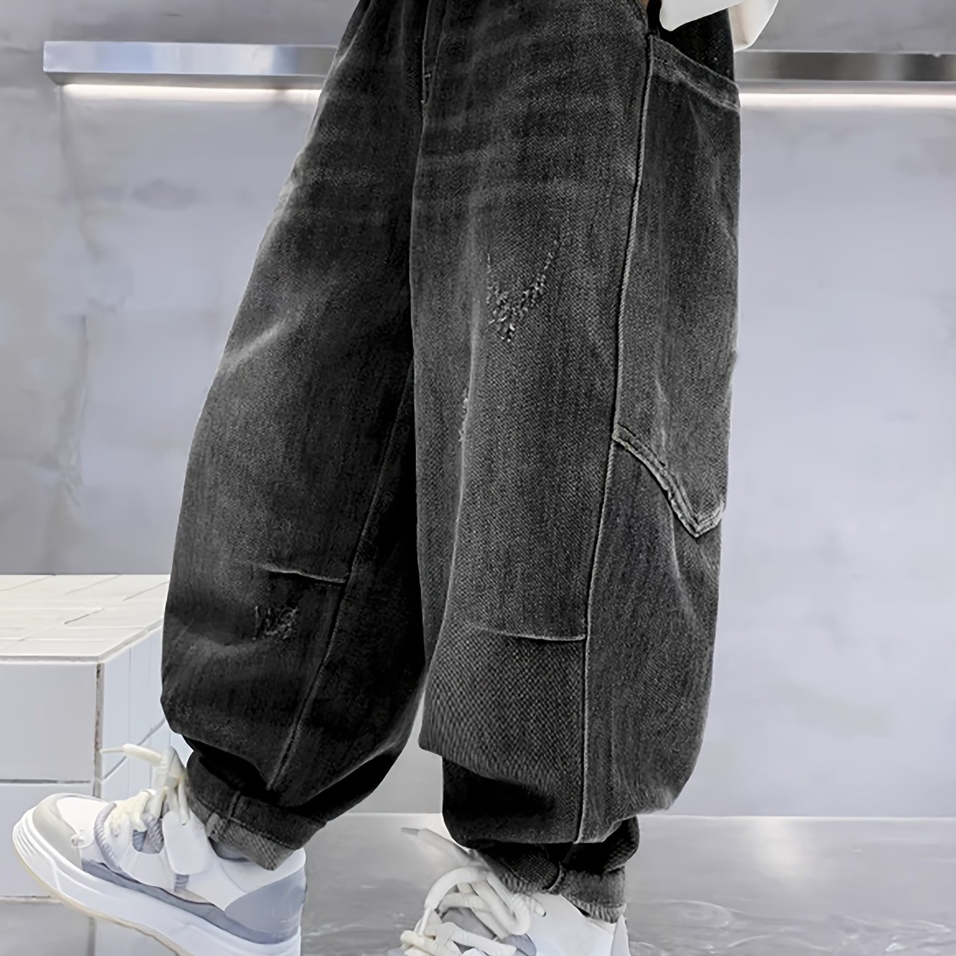 Image of Boys' Spring Pants, Medium To Large Size, Denim Jeans, Spring/autumn Style, 2025 New Arrival, Children's Spring Casual Pants, Stylish And Trendy