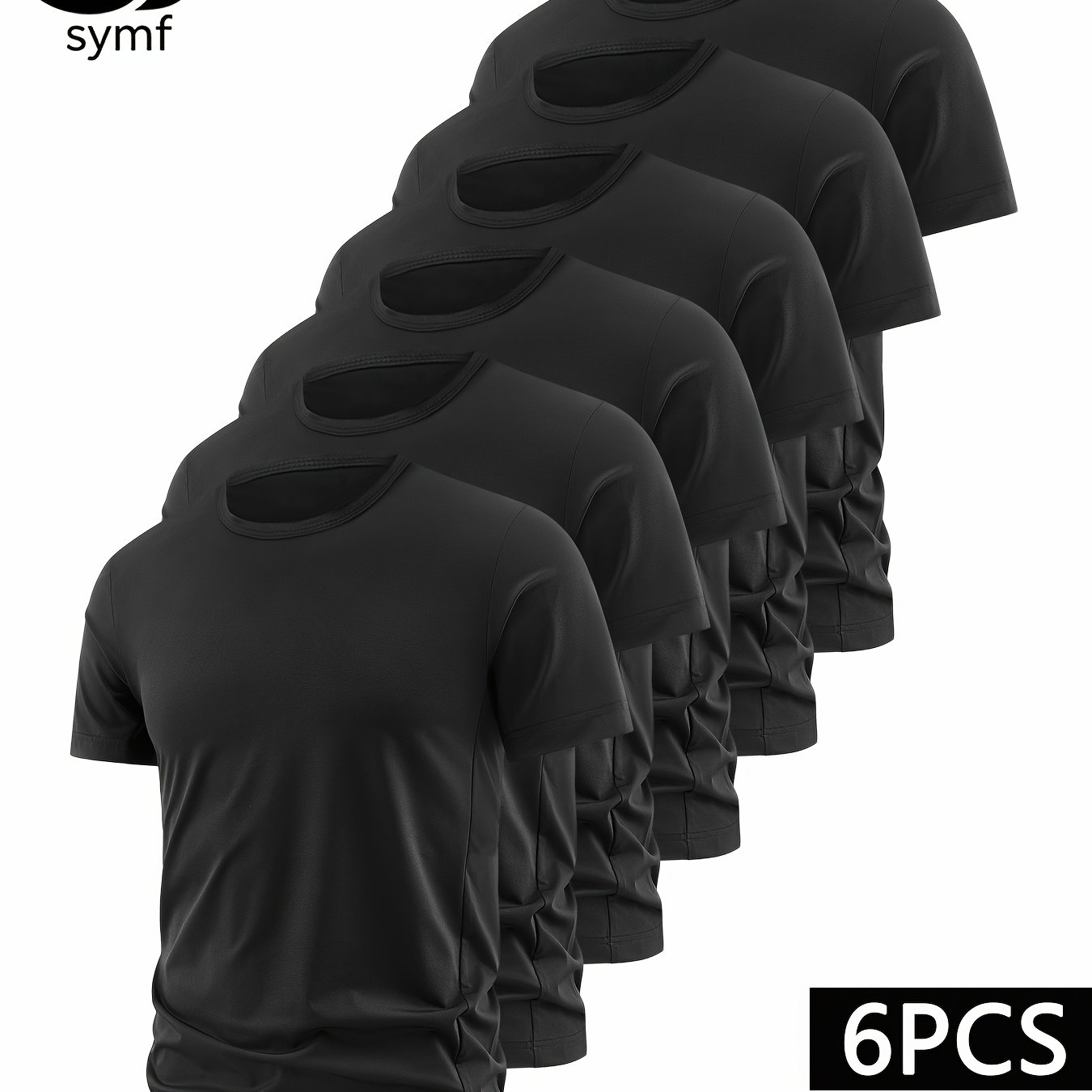 TEMU 6pcs, [sizes 0xl-8xl], Plus-size Short-sleeved T-shirts, Breathable, Moisture-wicking, Neck Short-sleeved Shirts, Suitable For Casual Wear,