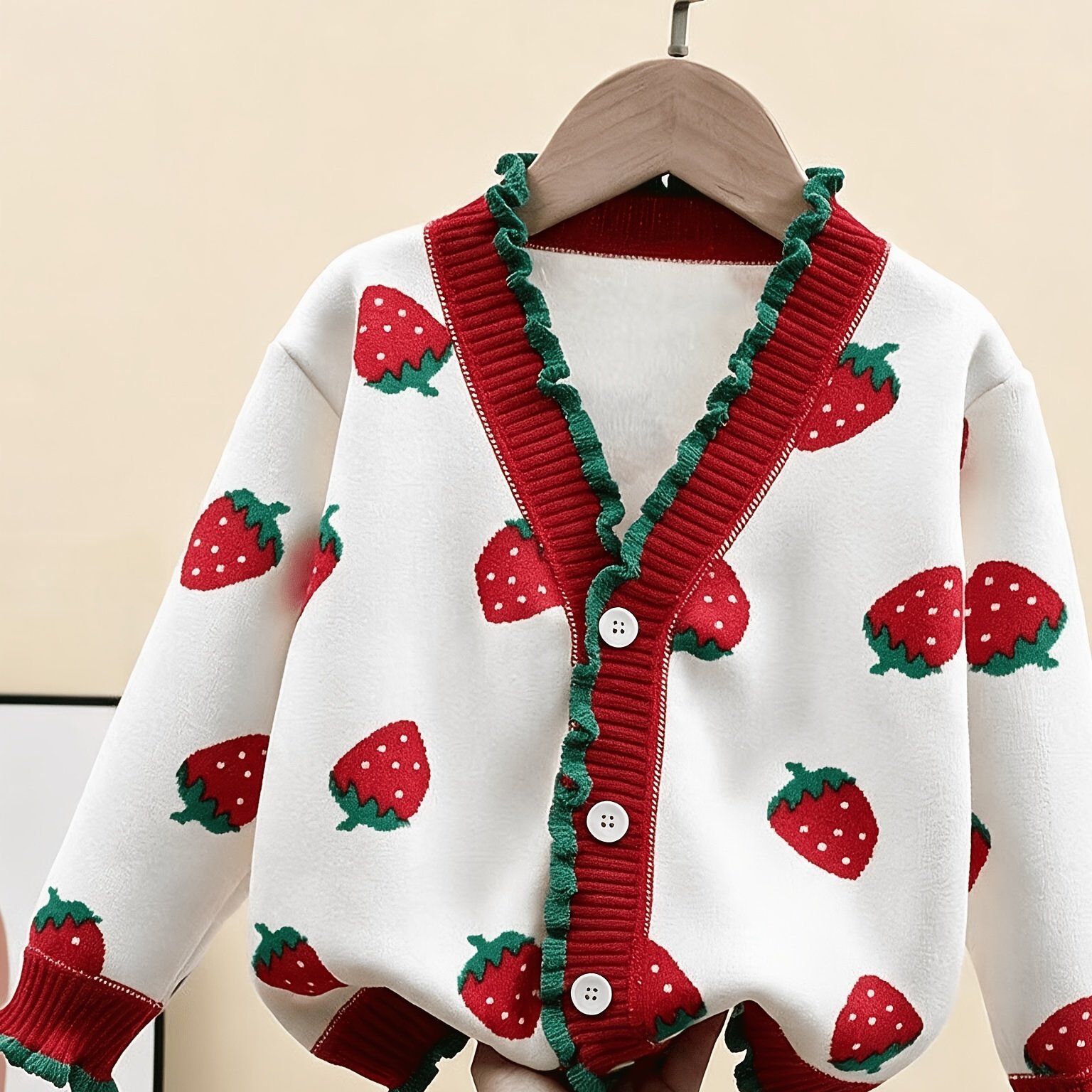 Image of Girls' Cardigan Fleece Full-body Cardigan Base Layer Autumn Winter Style Fashionable All-match, Christmas, Halloween