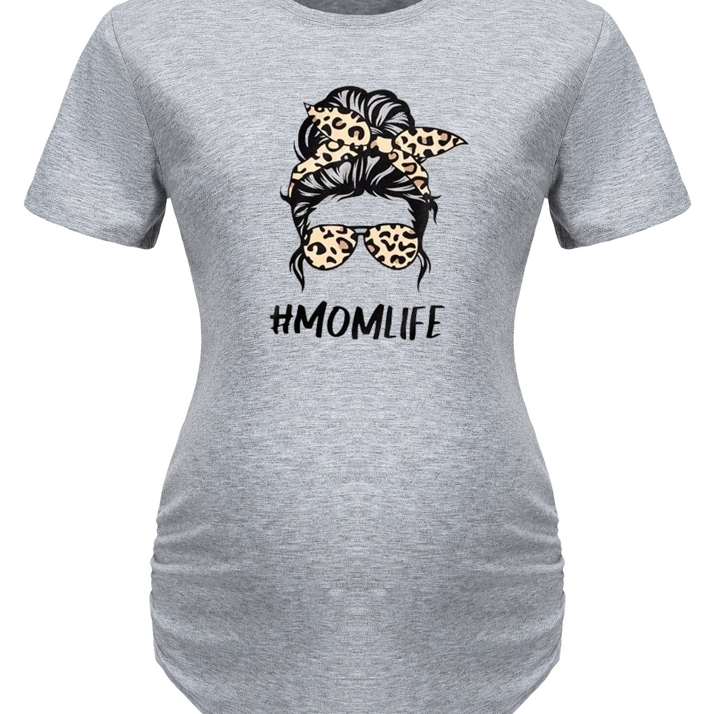 Image of European And Momlift Print Short-sleeve Maternity Wear, , Plus Size Summer Short-sleeve Maternity T-shirt