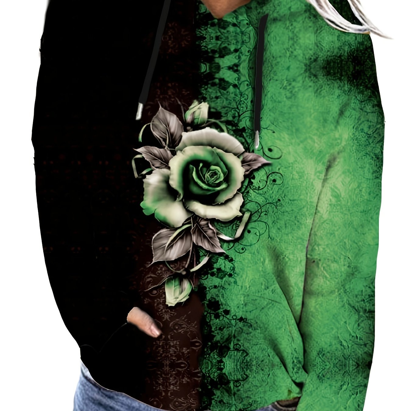 Green rose clearance hoodie