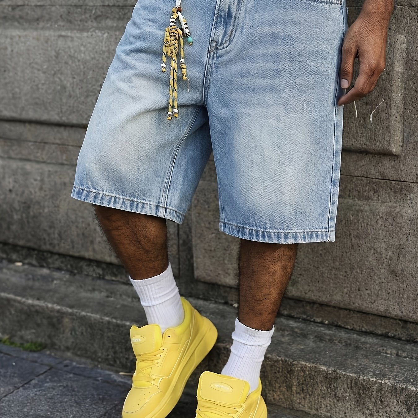 Image of Loose Men's Denim Shorts For Summer, Simple And Casual, Suitable For Daily Wear, A Gift For Your Boyfriend