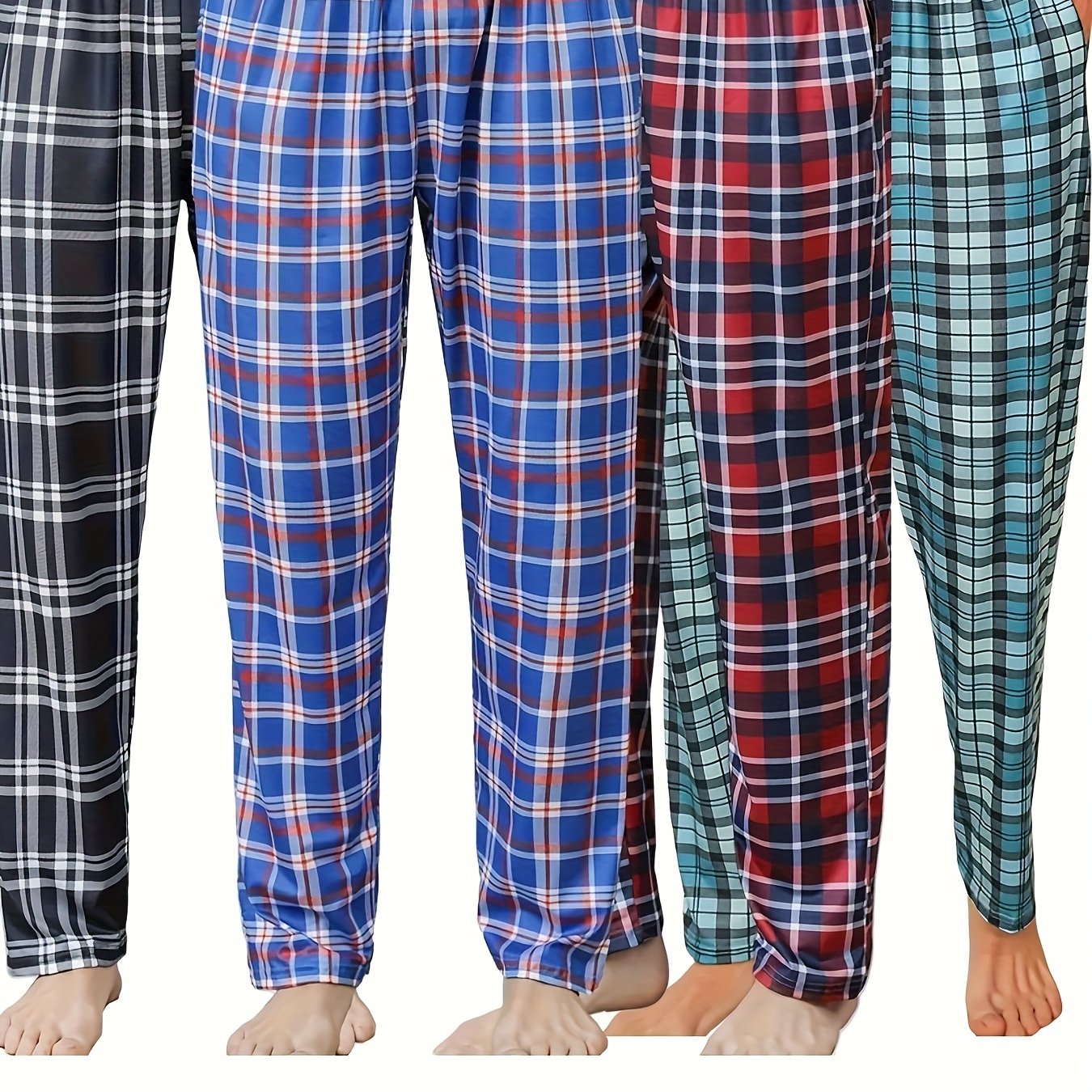 TEMU 4pcs Set Spring Summer Men's New 4 Pairs Trousers Pajama Pants Men's Spring And Autumn Loose 4 Pairs Combination Pack Lounge Pants Only 1