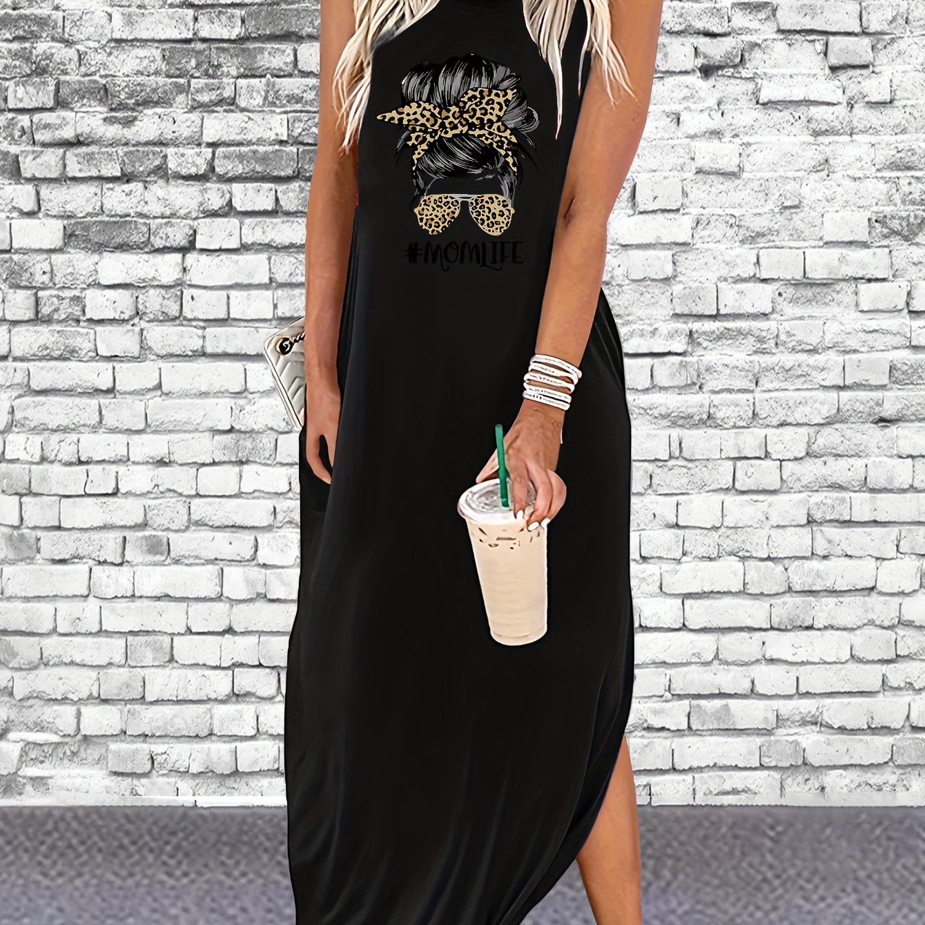 TEMU Mom European And American Spring/summer Women' Simple Comfortable Beach Casual Fashion Vest Dress