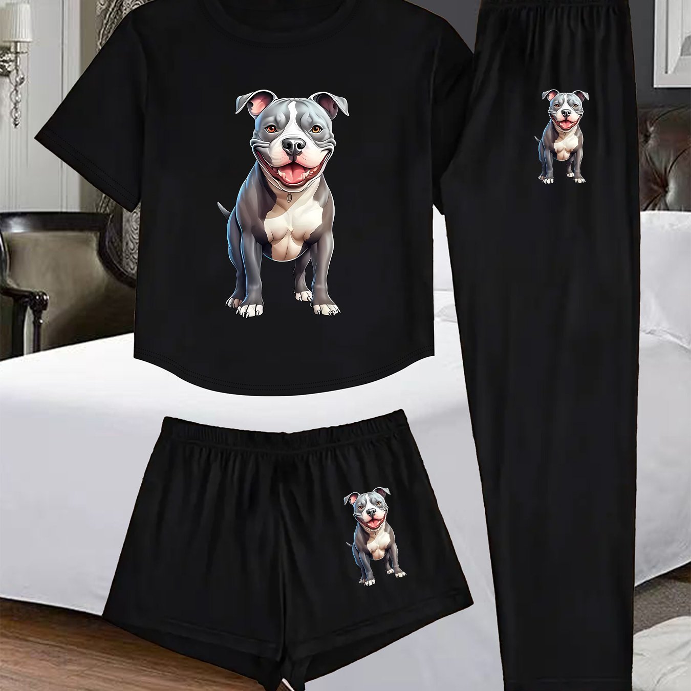 TEMU -piece Women's Loungewear Set, Featuring A Printed Design, Comfortable Sleepwear