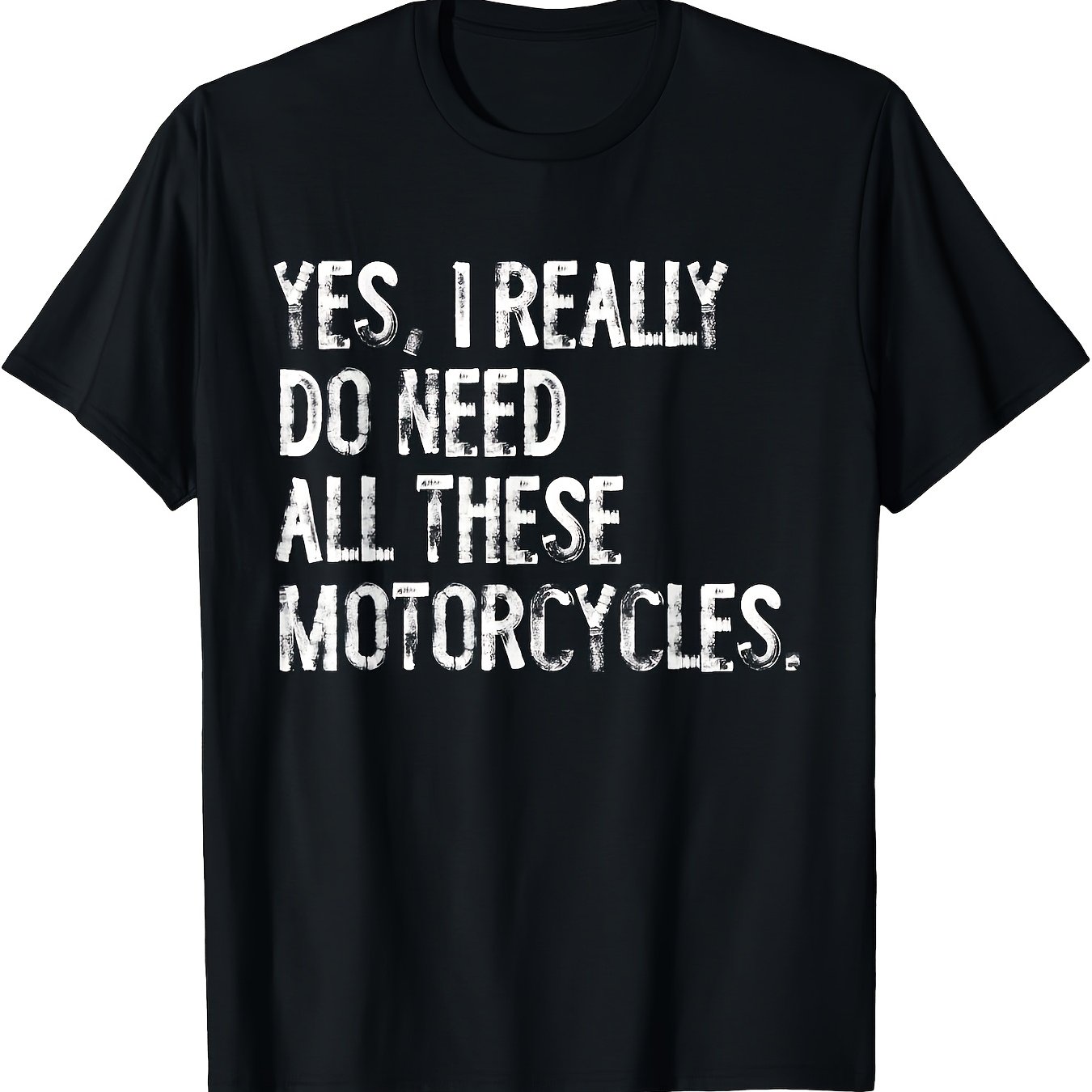 TEMU Men's Motorcycle-themed T-shirt - Soft Breathable Short Sleeve With Motorcycle Garage & Print - Casual Round Neck Suitable For Motorcycle Rider