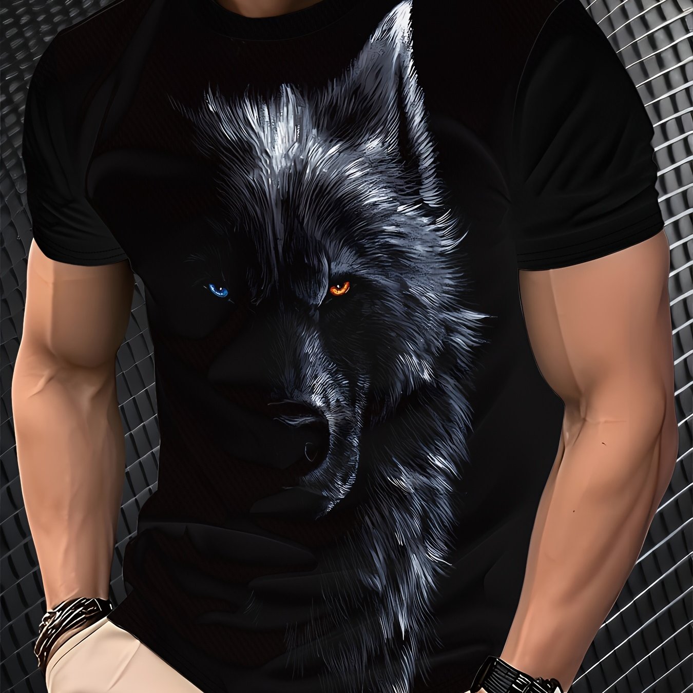 TEMU T-shirt da a maniche corte con 3D - Estate! corta in poliestere a rete con stampa unica e accattivante di testa . T-shirt versatile da .
