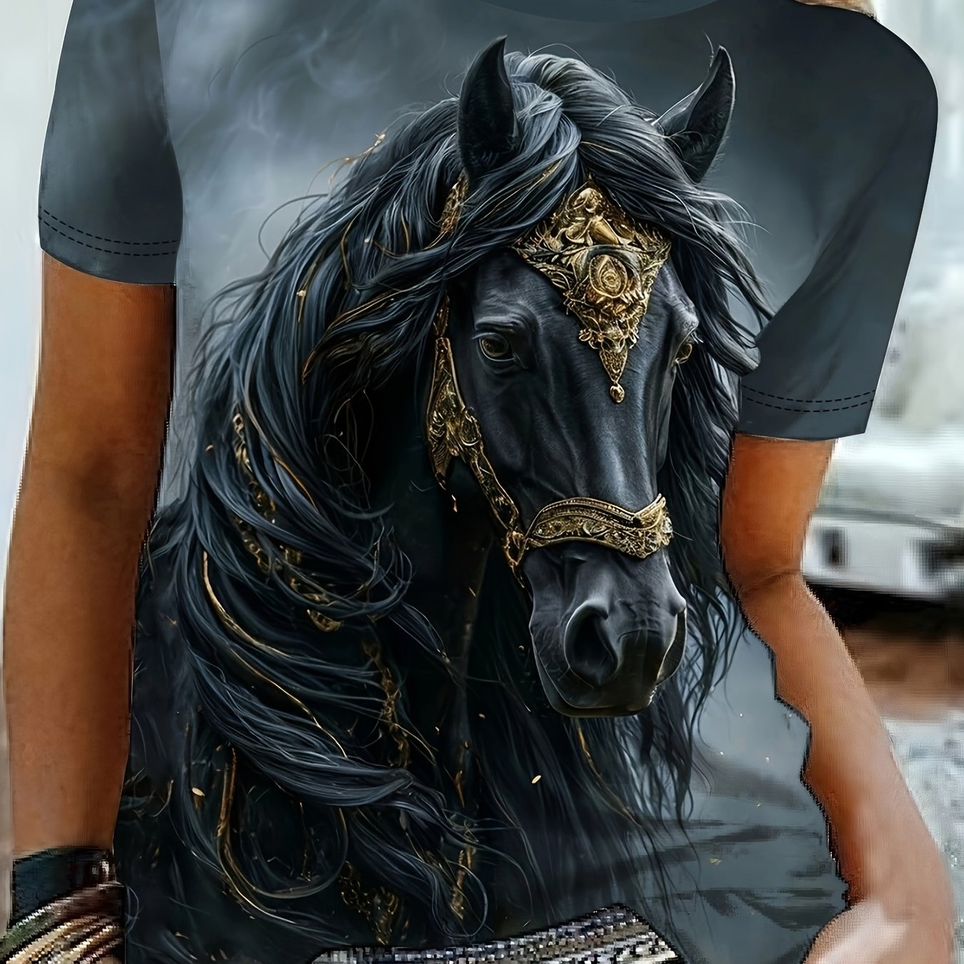 Women's Elegant Horse Round Neck Short Sleeve T-shirt