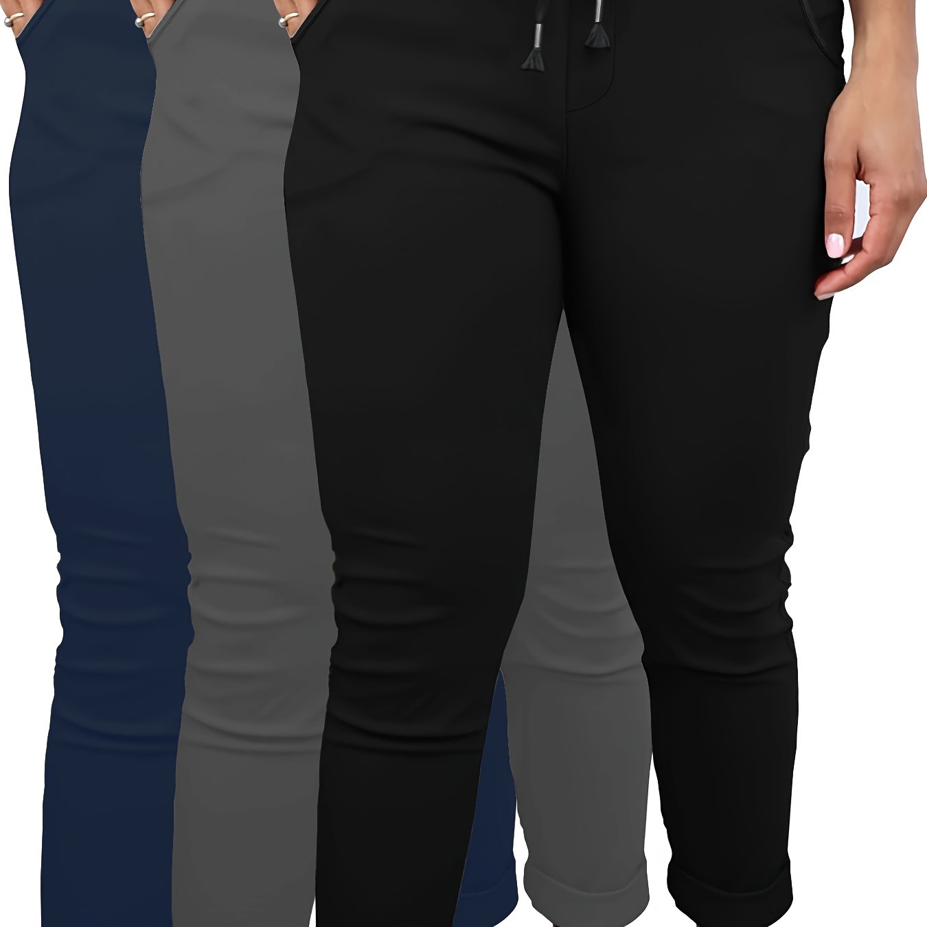 E-shop Damenhosen in Übergröße, 3-teiliges Set, Neuankunft Frühjahr/Sommer 2025, lockere Passform, Knöchellange Hosen, Leggings mit ,