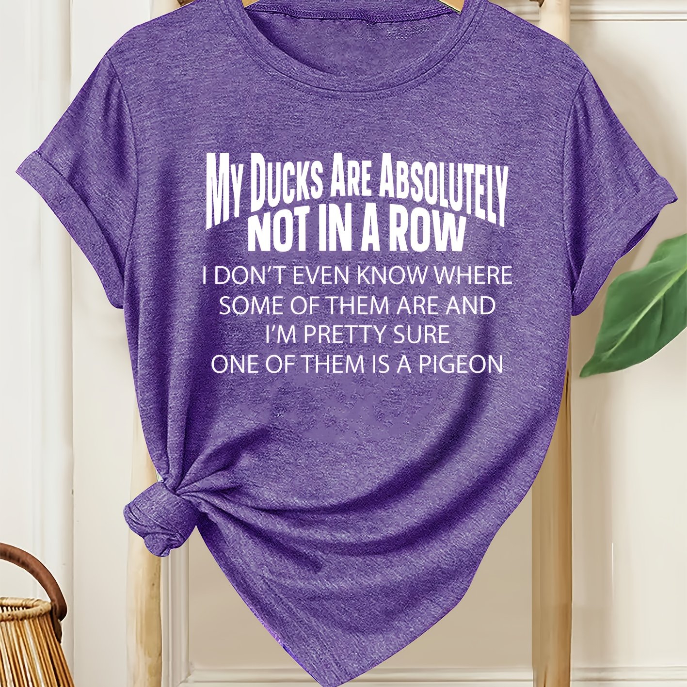 TEMU Women's Short Sleeve Printed Crew Neck T-shirt, Comfortable, Soft, And Breathable, New Style, Fashionable And Simple, Vintage , Versatile For