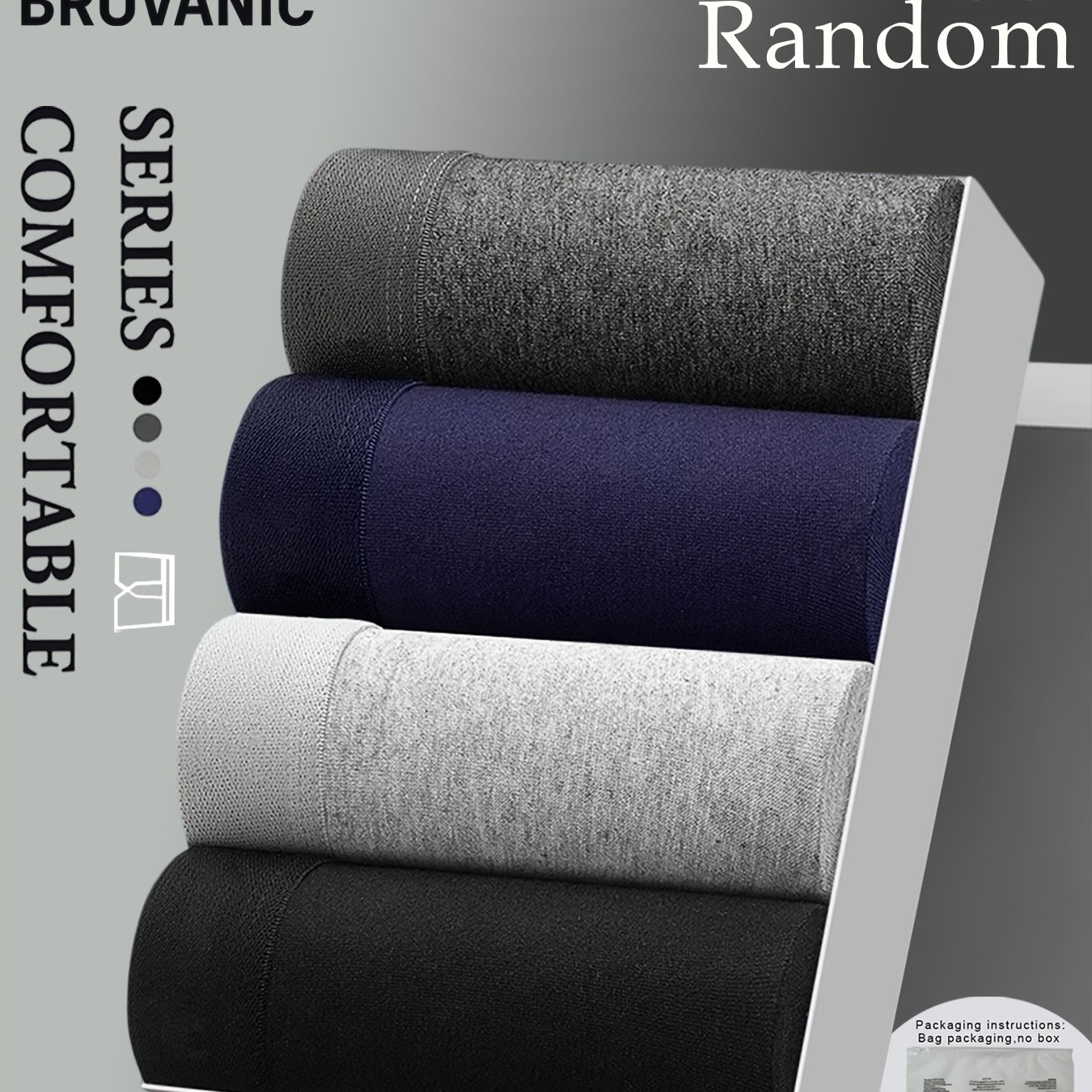 TEMU [brovanic] 3pcs Random Pc Of Men's Boxer Briefs, Easy Solid Colors, Close-fitting And Breathable, Elastic Waistband, Comfortable And Seamless,