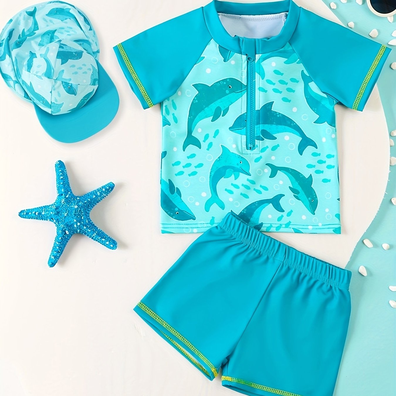 Image of Children Cute Print Swimsuit Beach Swimming Quick-dry Swimwear Swimming Pool