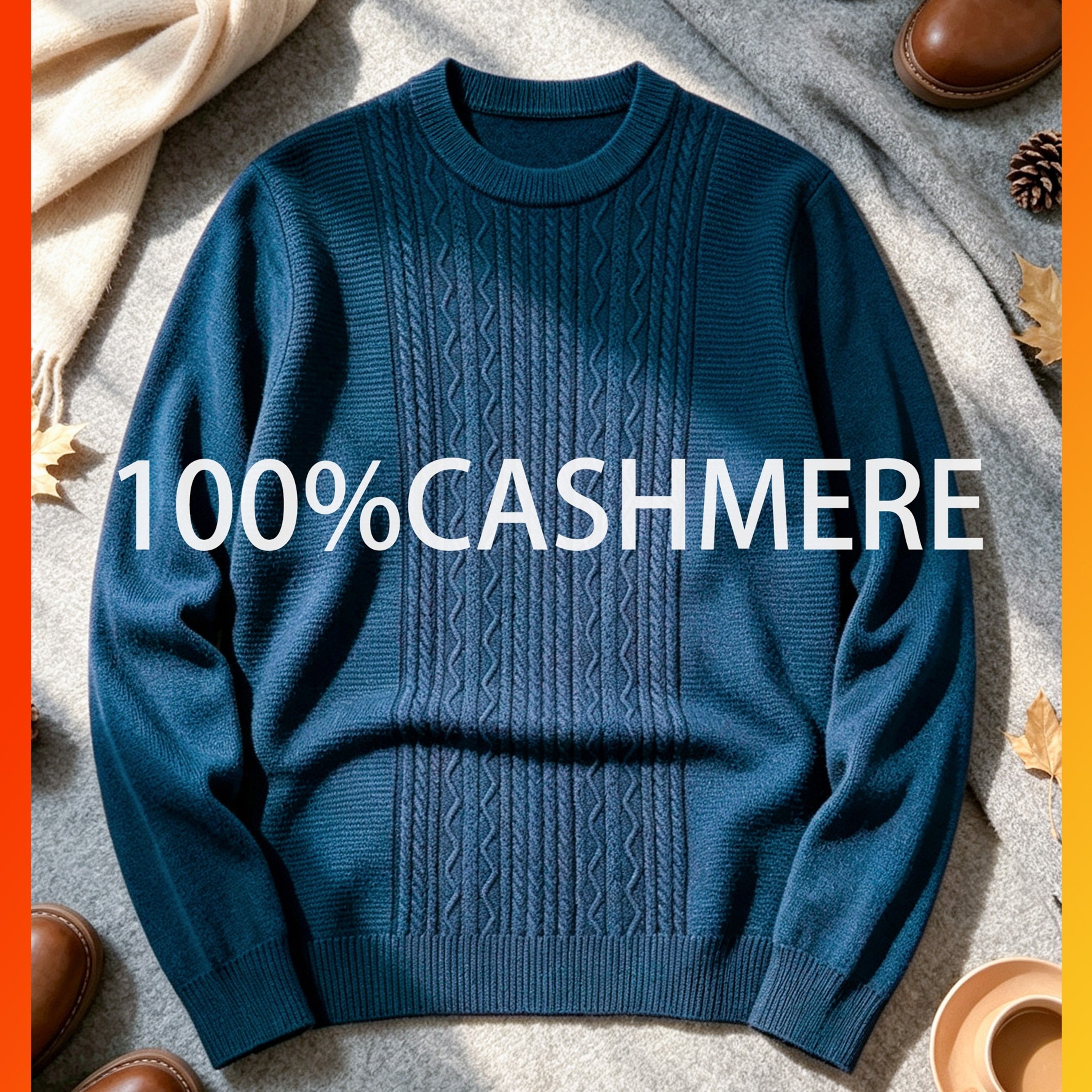 TEMU Pullover à col rond pour homme avec torsades et texture 100 % , épais pour et l'hiver, t-shirt de base