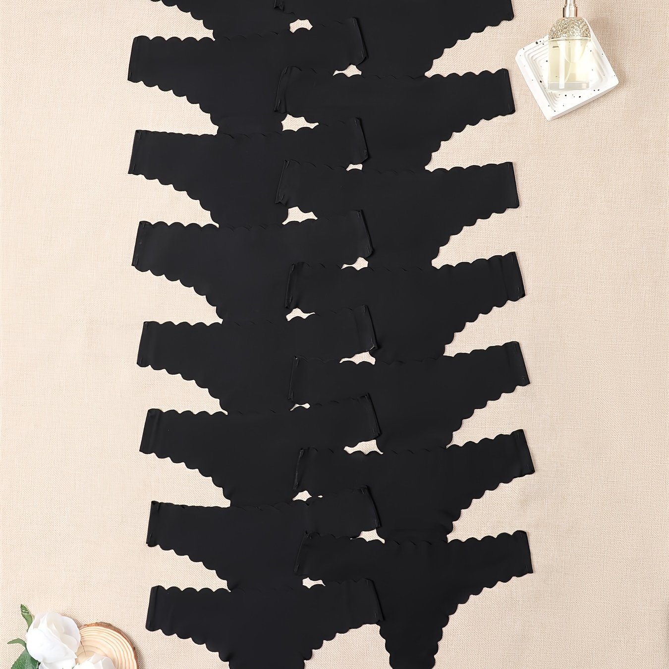 Image of 15pcs Seamless Panties - No Bulk, V-string Underwear, Plain Color (non-), Soft Comfortable For Casual Attire, Hand Washable - Body Types & - Bulk Pack For Purchase 15pcs