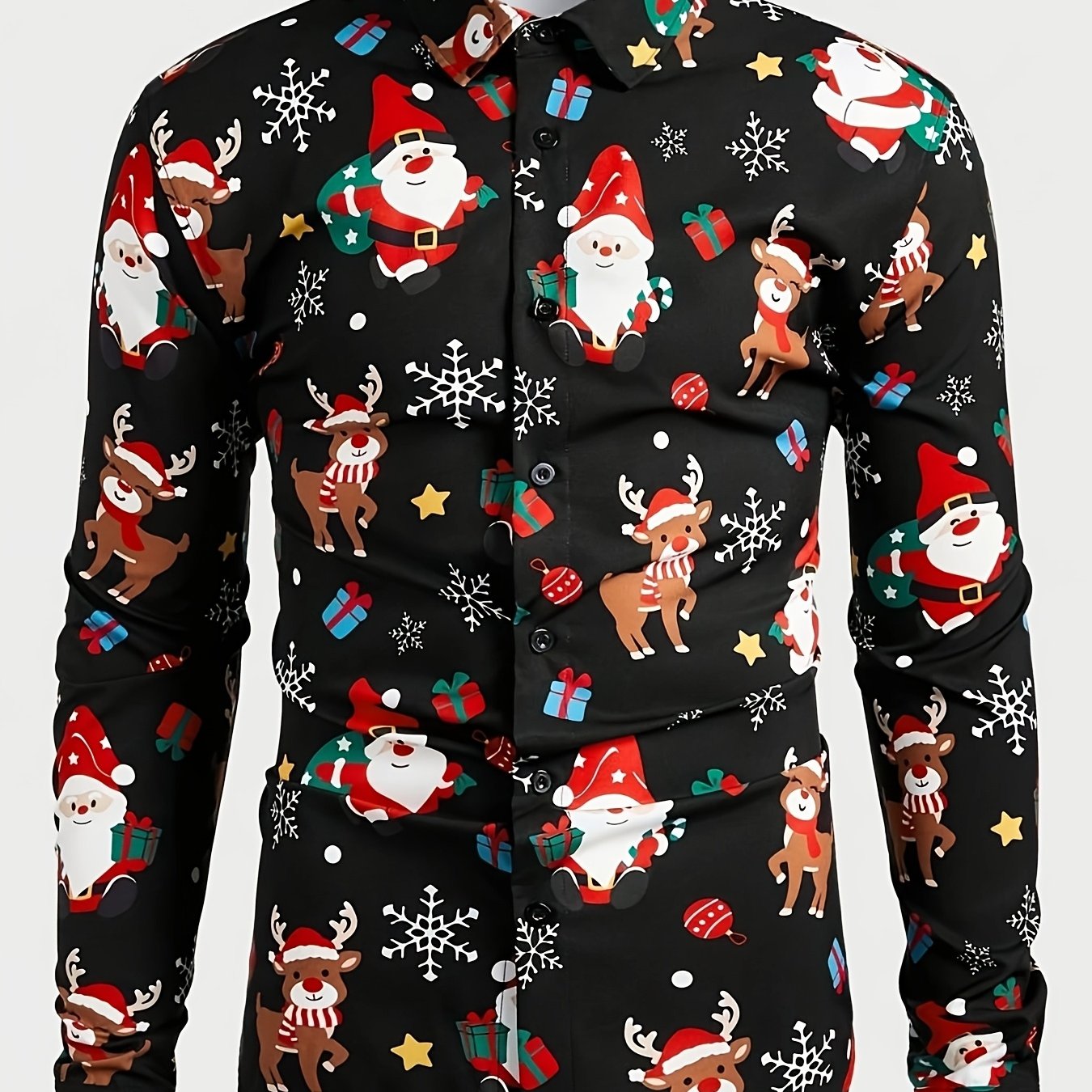 Christmas Men's Holiday Party Long Sleeve Shirt