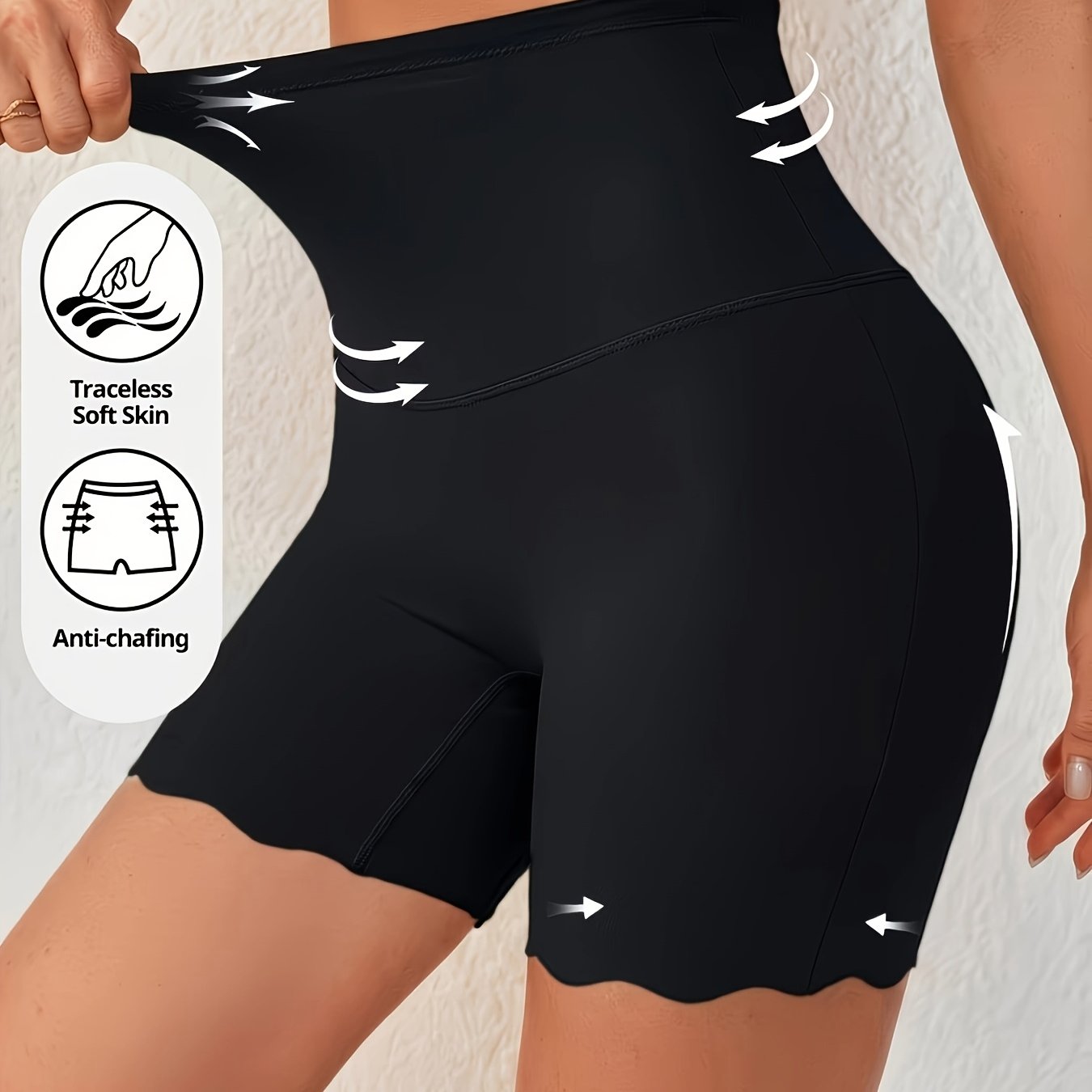 Image of 1pc Square High-waist Seamless Tummy 's Ice Cooling Shaping Boxer Briefs Anti-friction Safety Underwear