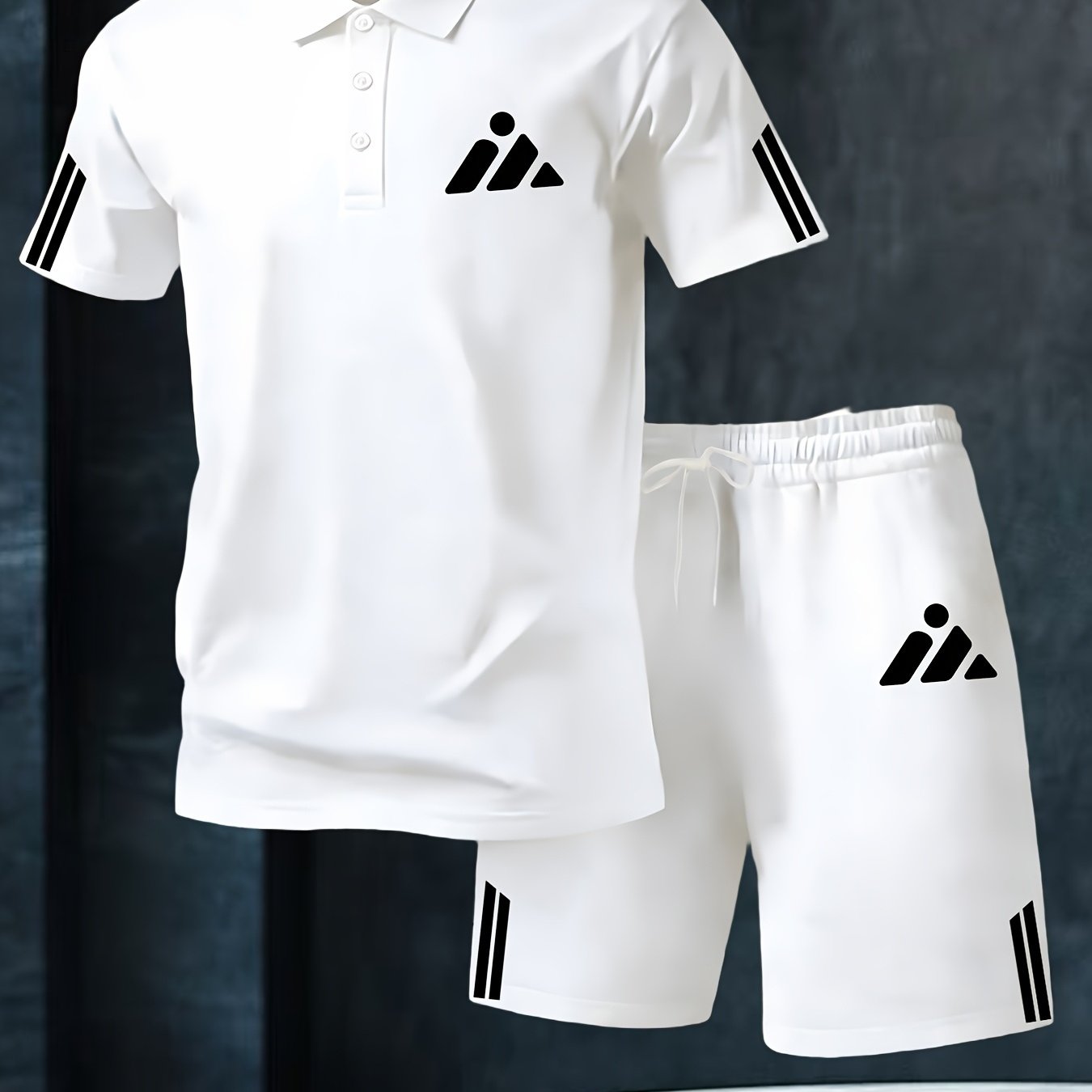 Image of [2ps]short-sleeved Shirt And Shorts 2pcs Set, The Top For Casual Streetwear In Summer