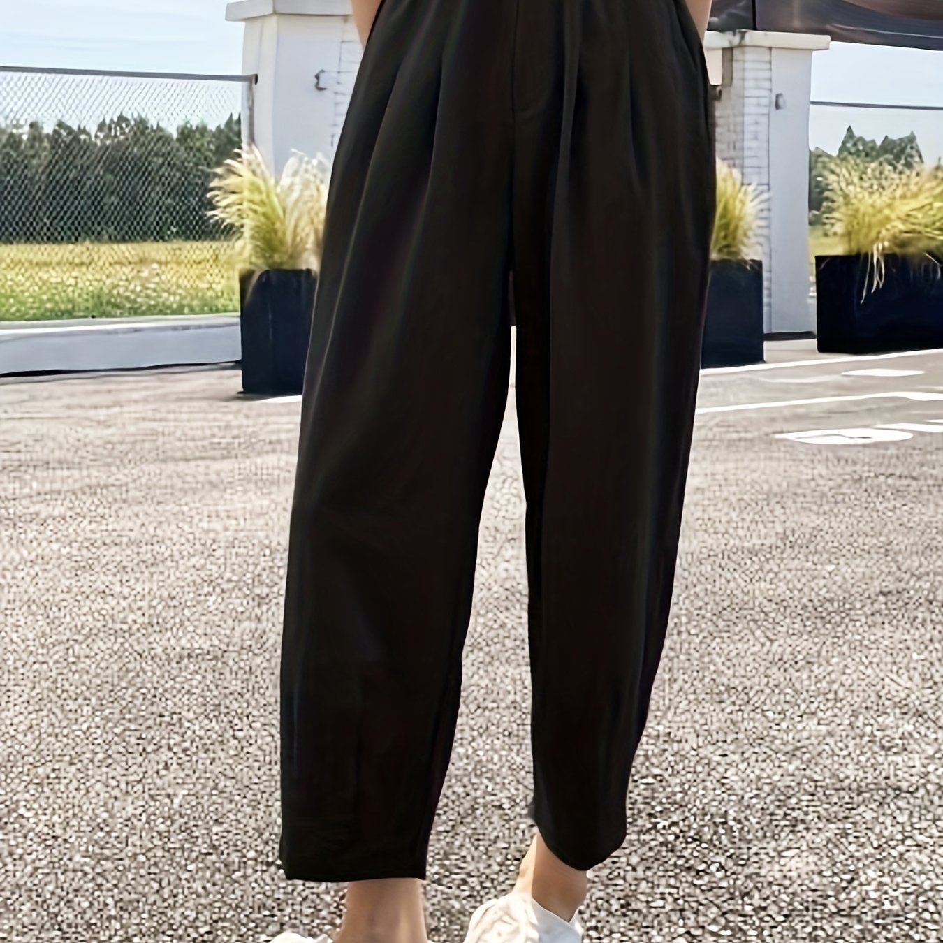 Women's High-waist Casual Pleated Conical Trousers